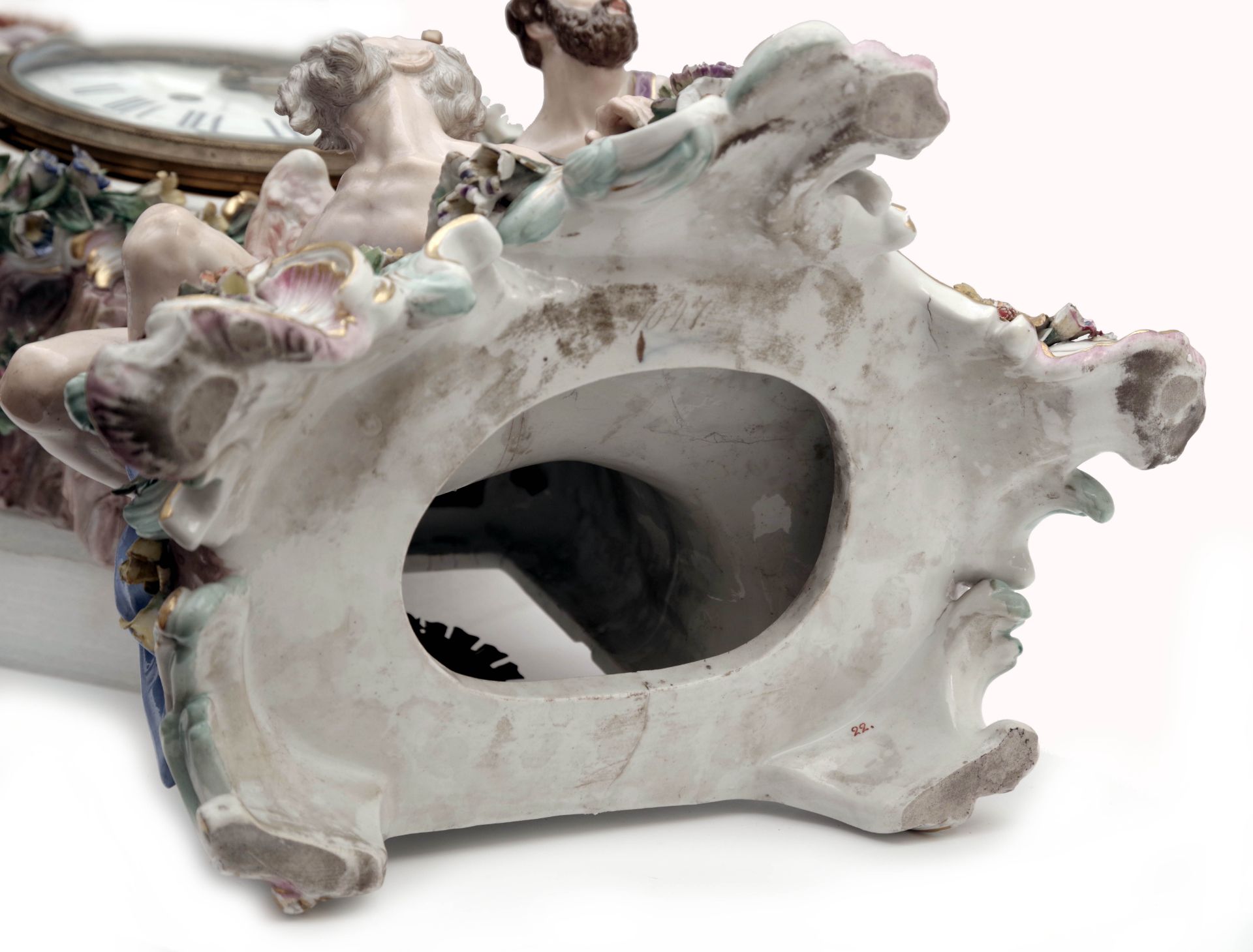 A Prometheus Porcelain Mantle Clock by Meissen - Image 8 of 9