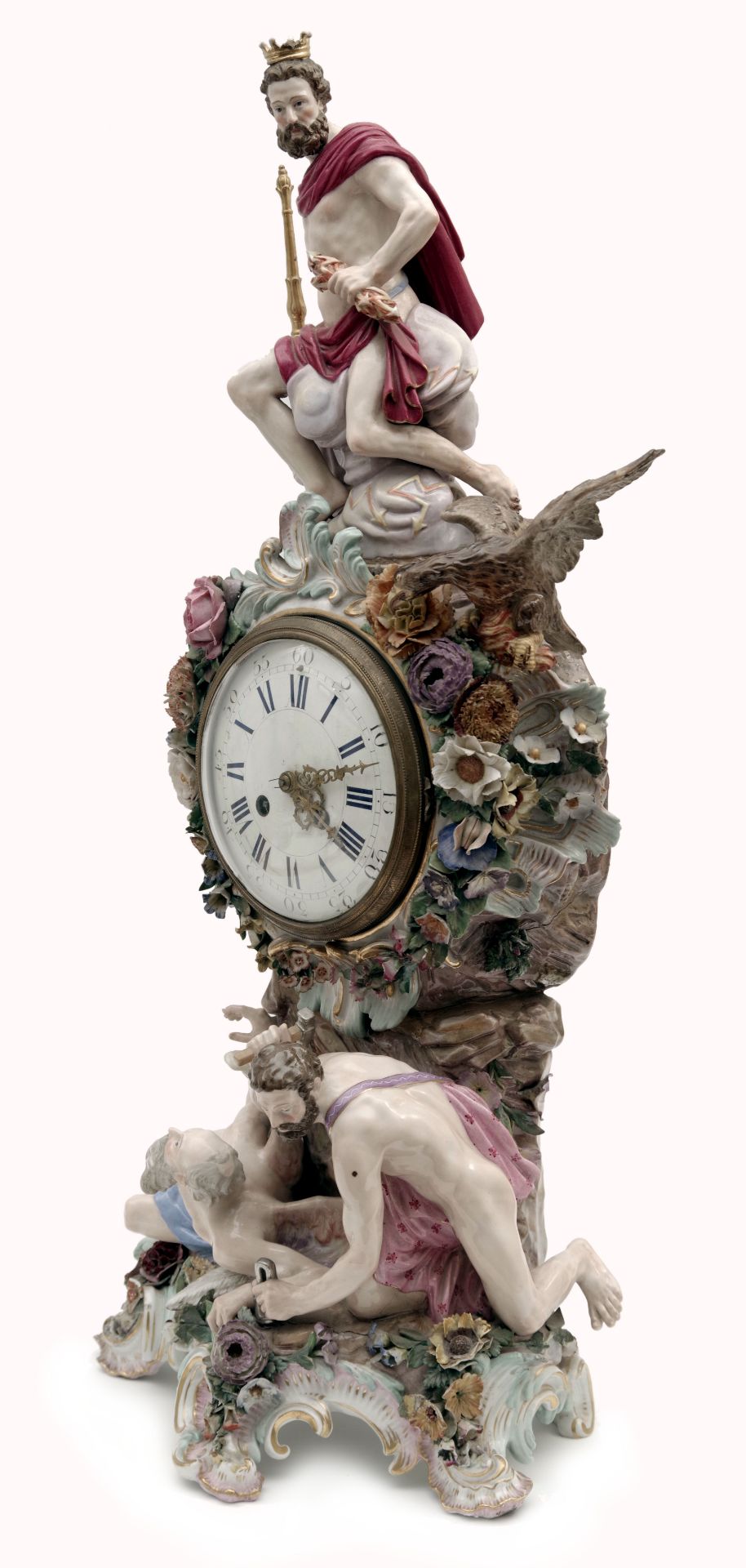 A Prometheus Porcelain Mantle Clock by Meissen - Image 3 of 9