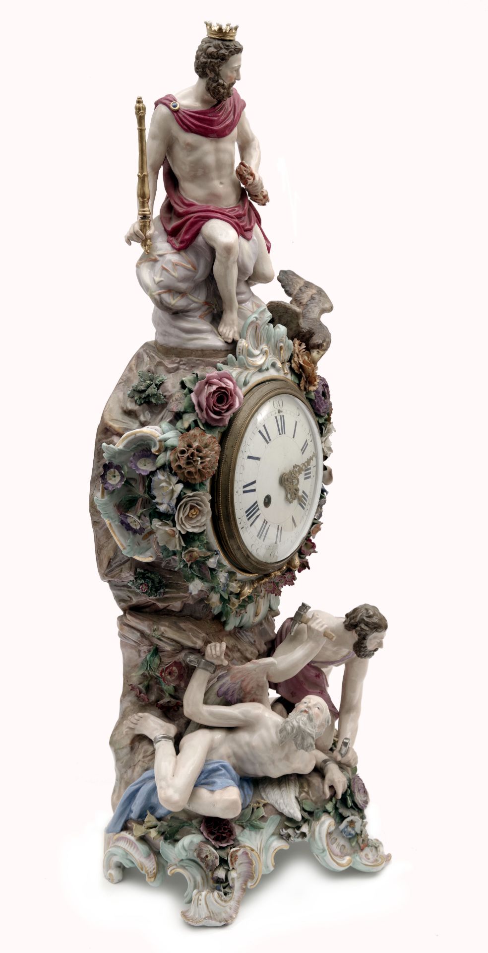 A Prometheus Porcelain Mantle Clock by Meissen - Image 2 of 9