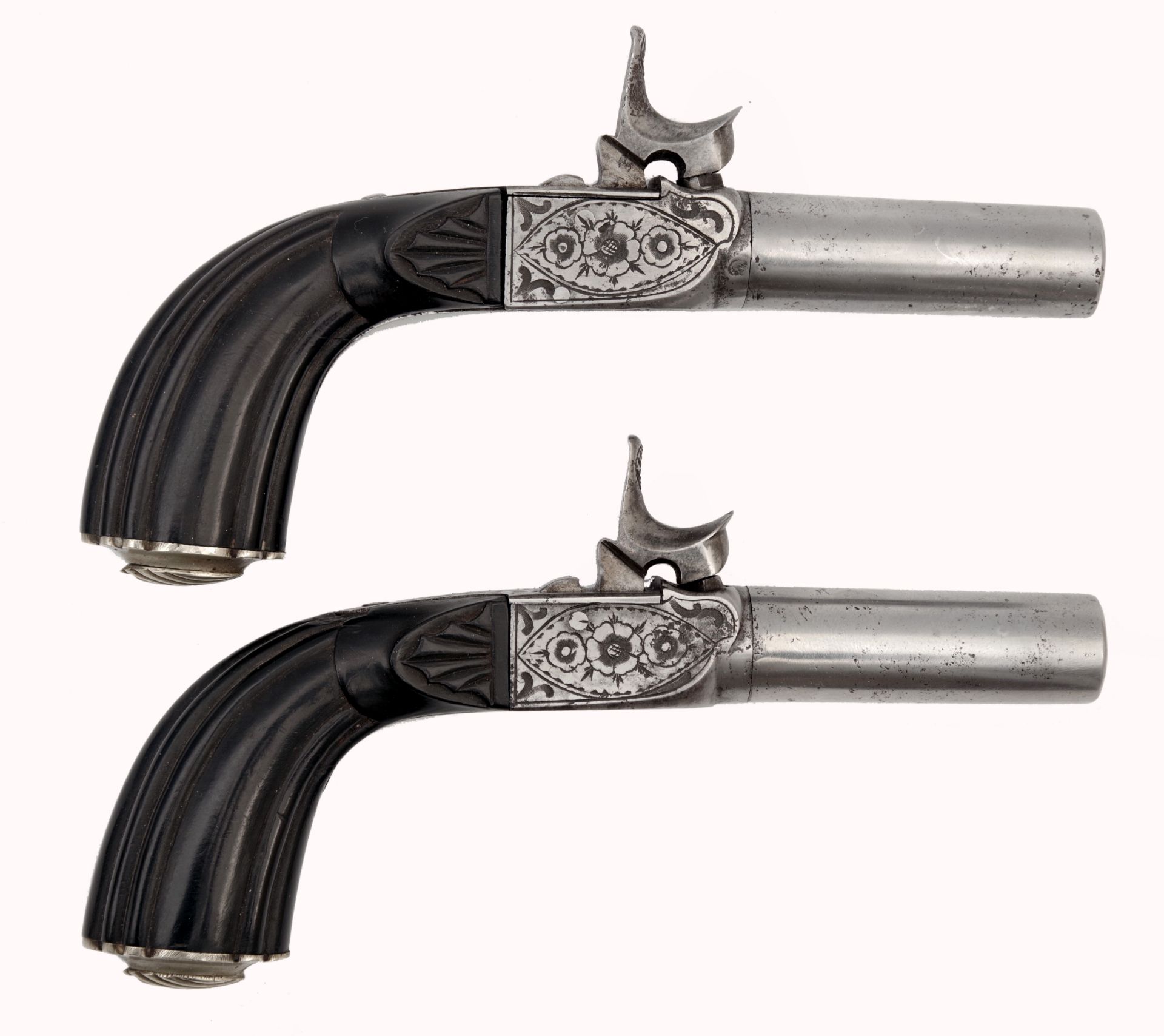 A Cased Pair Percussion Pocket Pistols