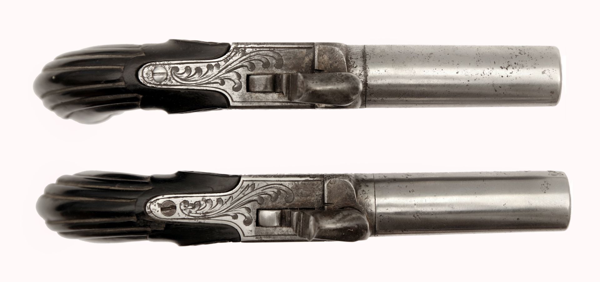 A Cased Pair Percussion Pocket Pistols - Image 6 of 8