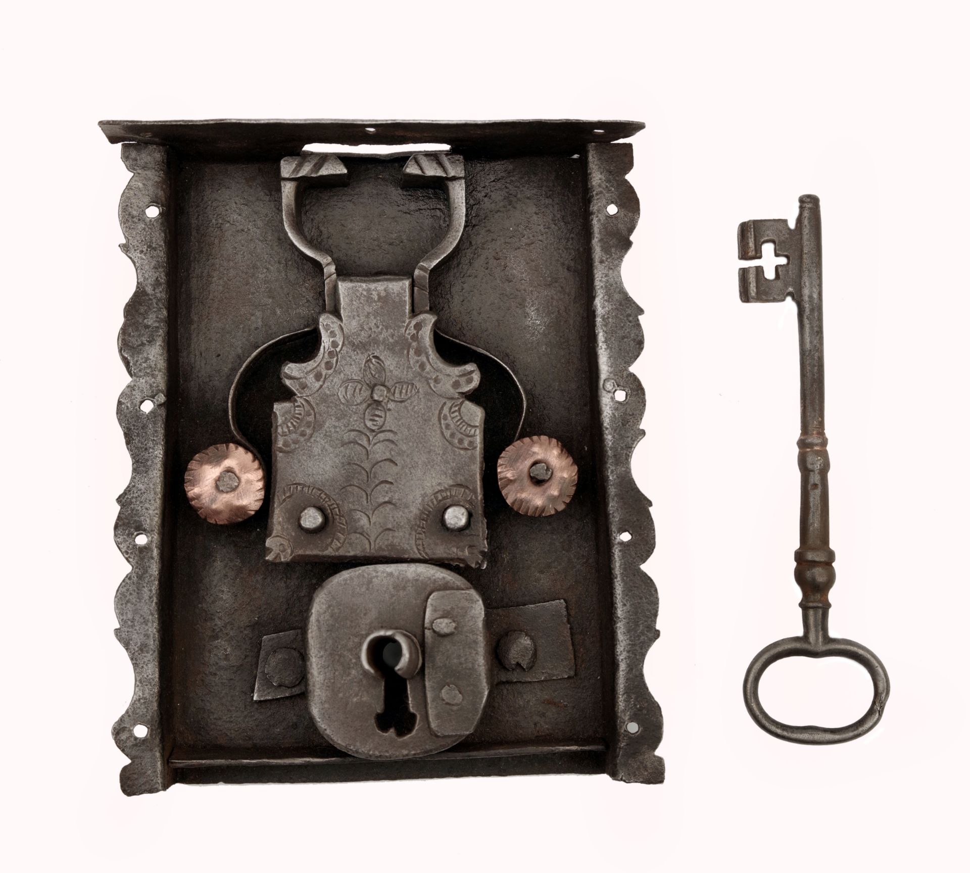 Barock Truhenschloss mit Schlüssel