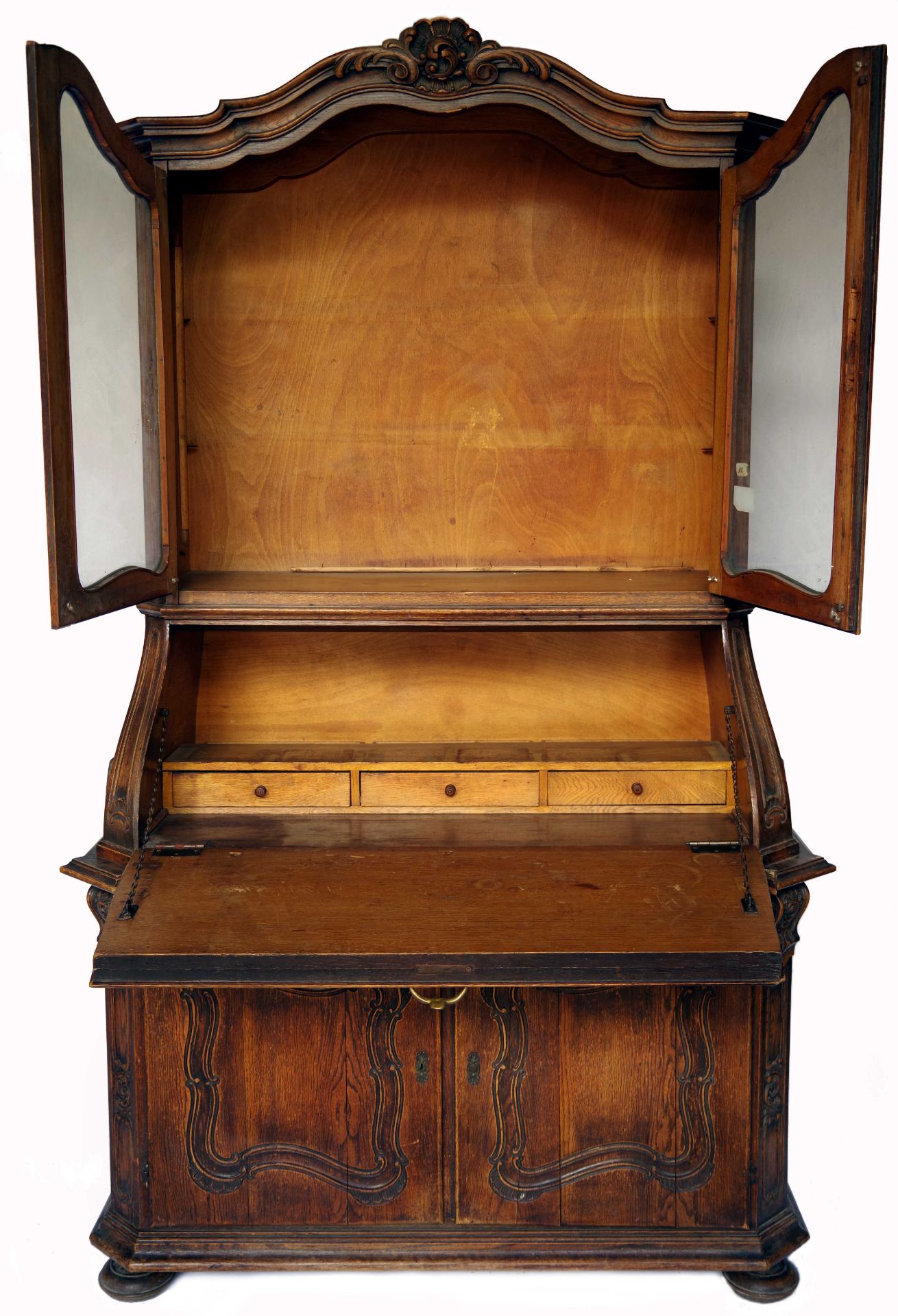 A Provincial Rococo Secretary Bookcase - Image 2 of 4