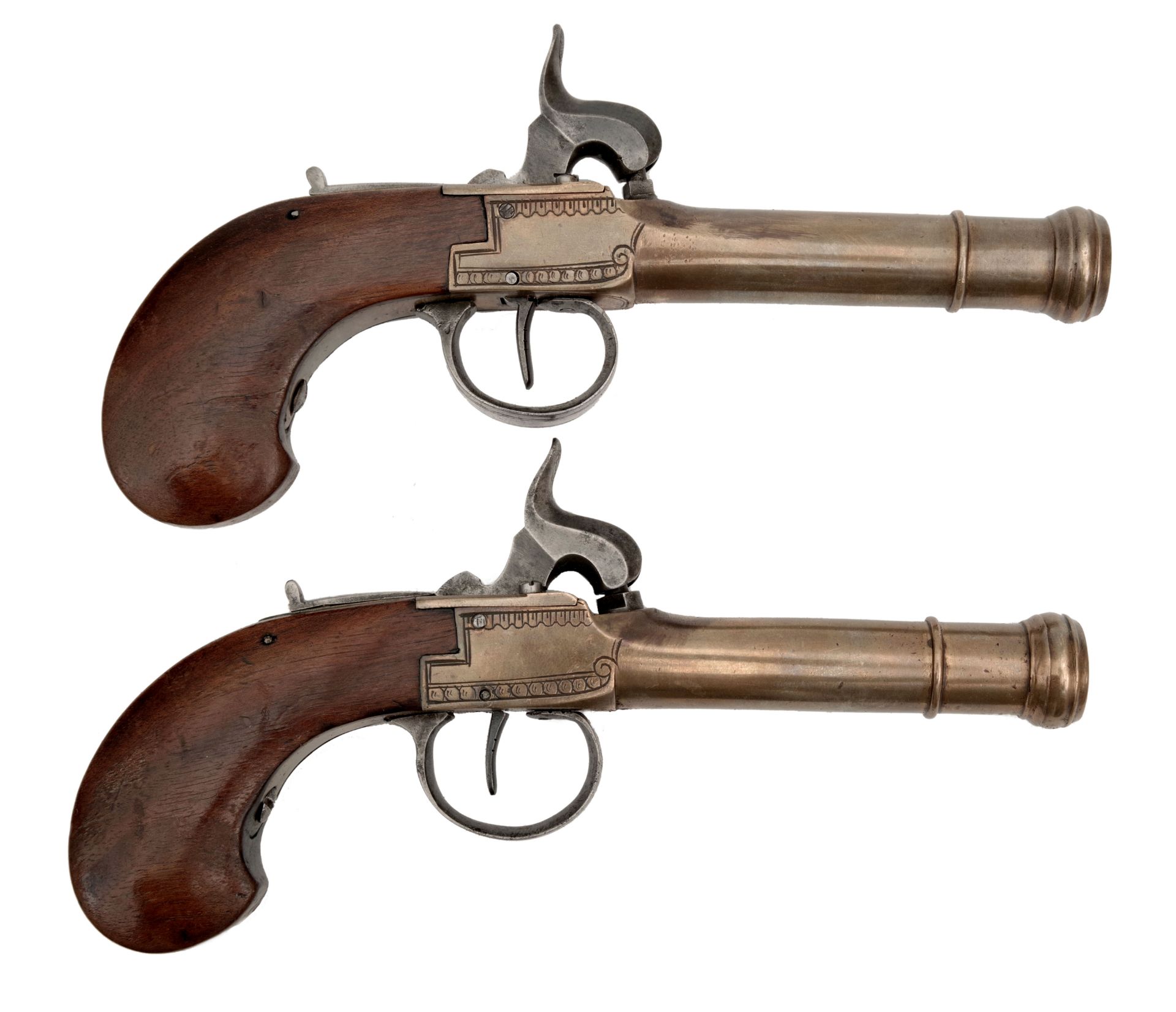 A Cased Pair of Percussion Box-Lock Pocket Pistols - Image 4 of 5