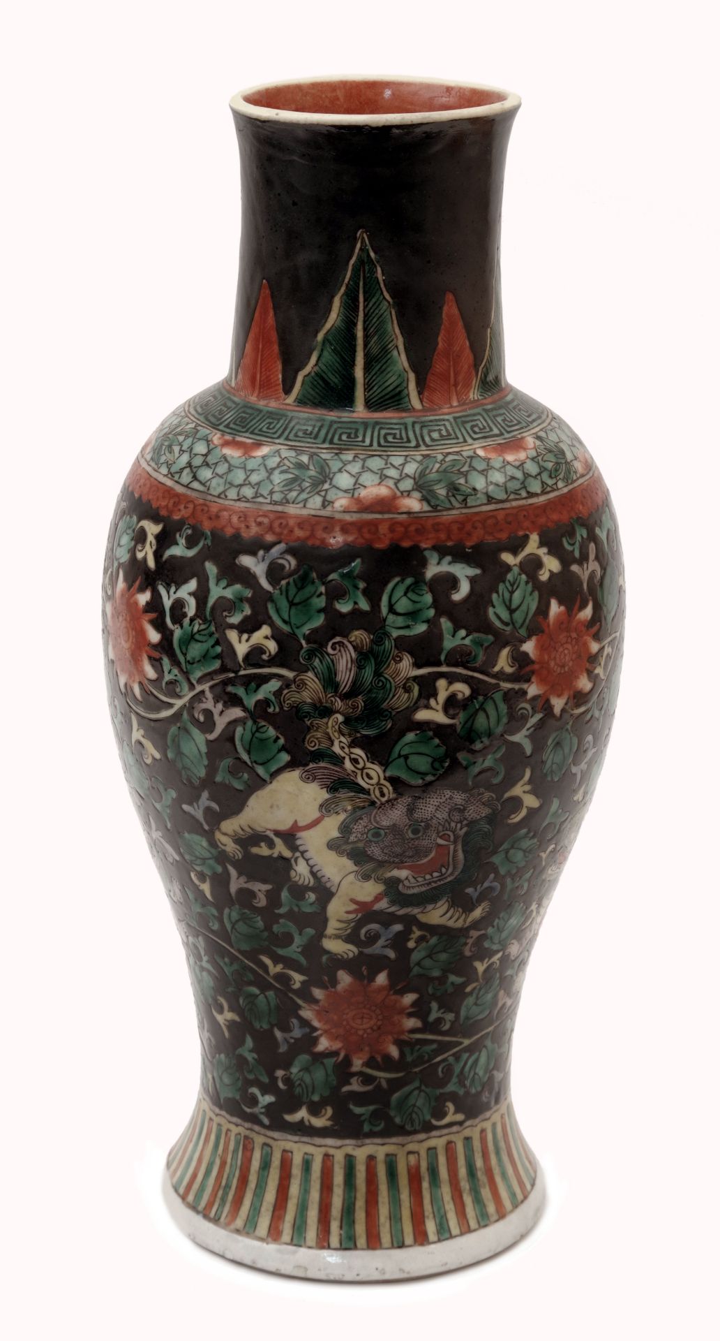 A Famille Noir Porcelain Vases - Image 4 of 6
