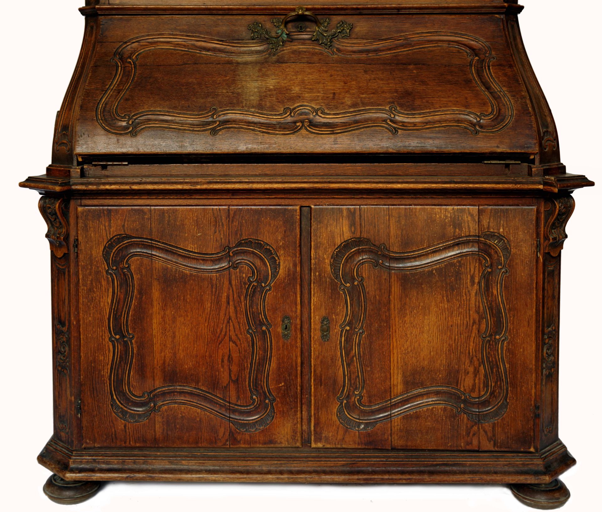 A Provincial Rococo Secretary Bookcase - Image 4 of 4