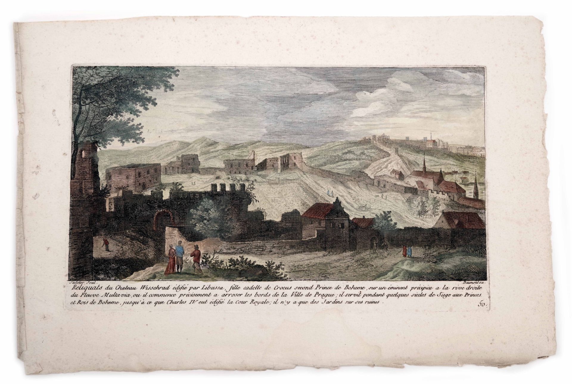 Plate 50| Ruins of Vysehrad Castle| Prague by Aegidius Sadeler II - Image 2 of 2