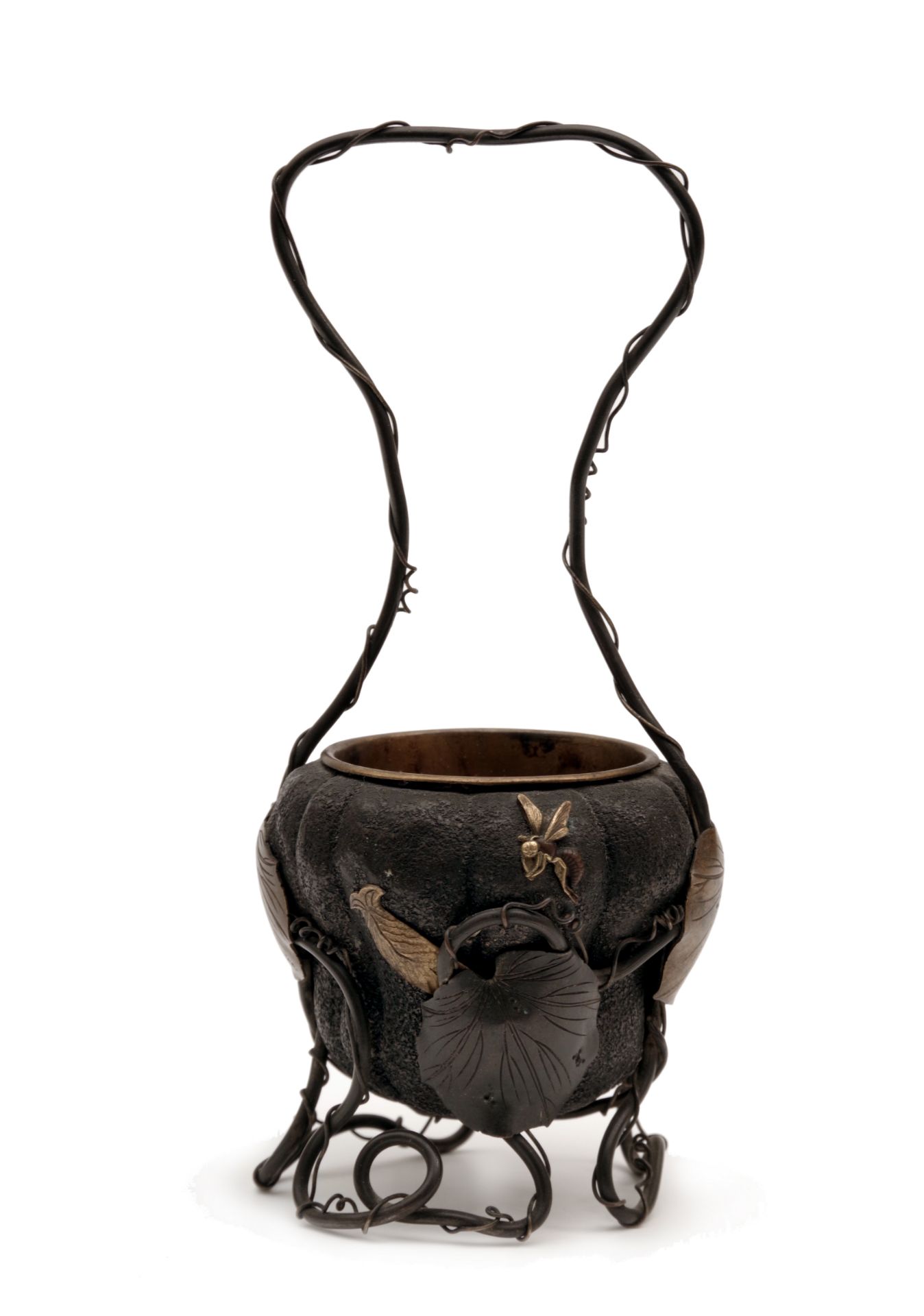 A Bronze Ikebana (Flower Arranging) Basket - Image 4 of 4