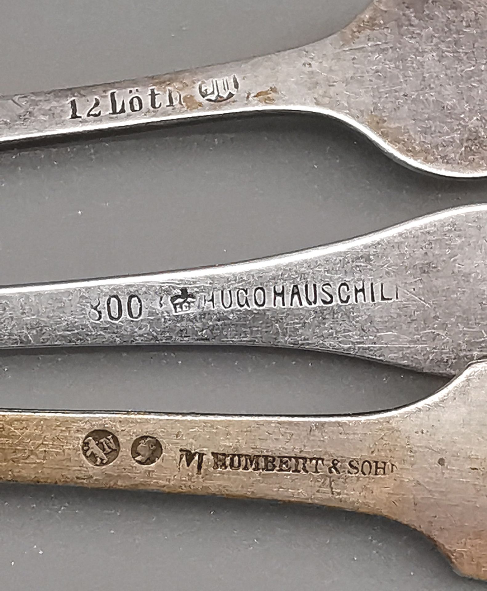 3 silberne Kaffeelöffel Biedermeier - Bild 3 aus 3