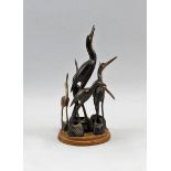 Horn-Skulptur Vögel Störche