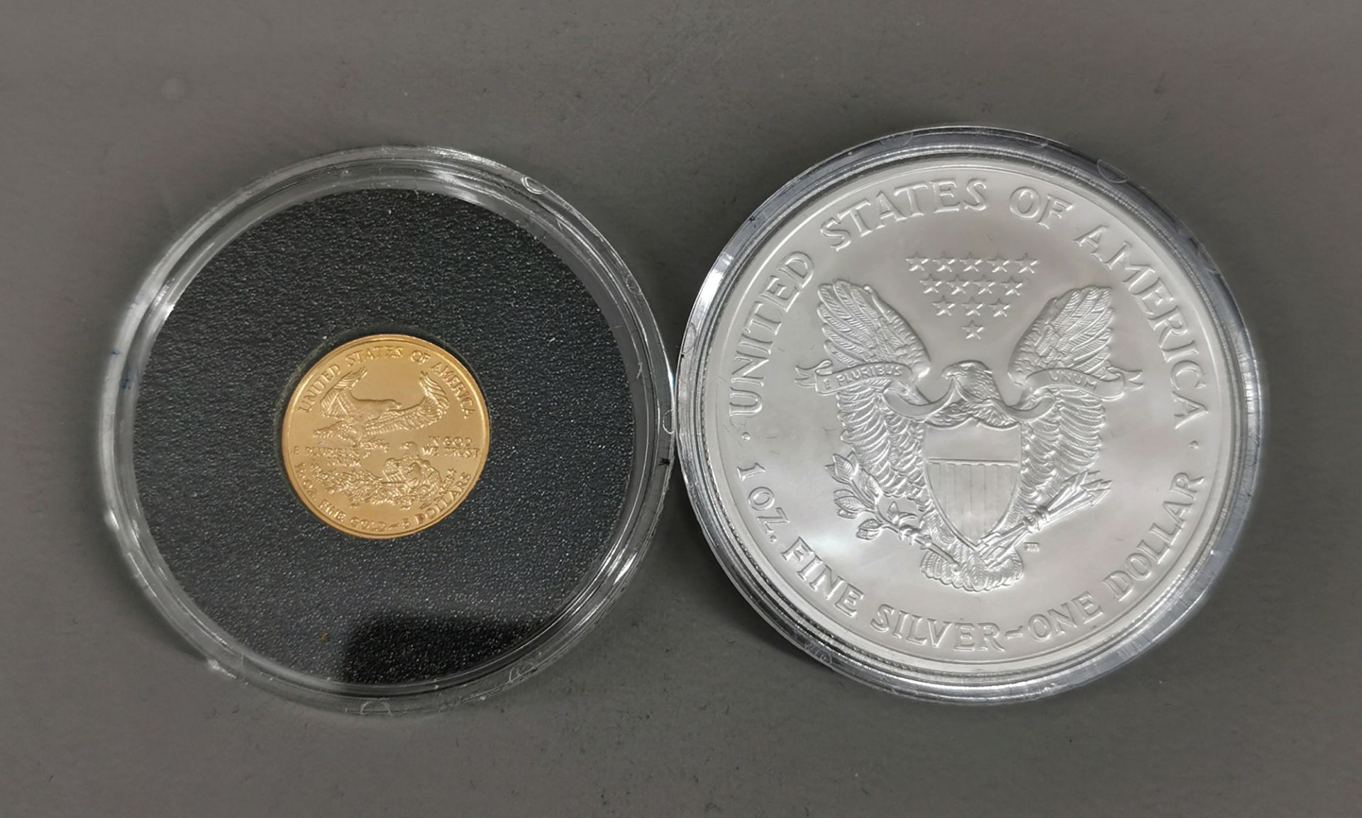 Goldmünze 5 Dollar und Silbermünze 1 Dollar 2003 - Bild 4 aus 4