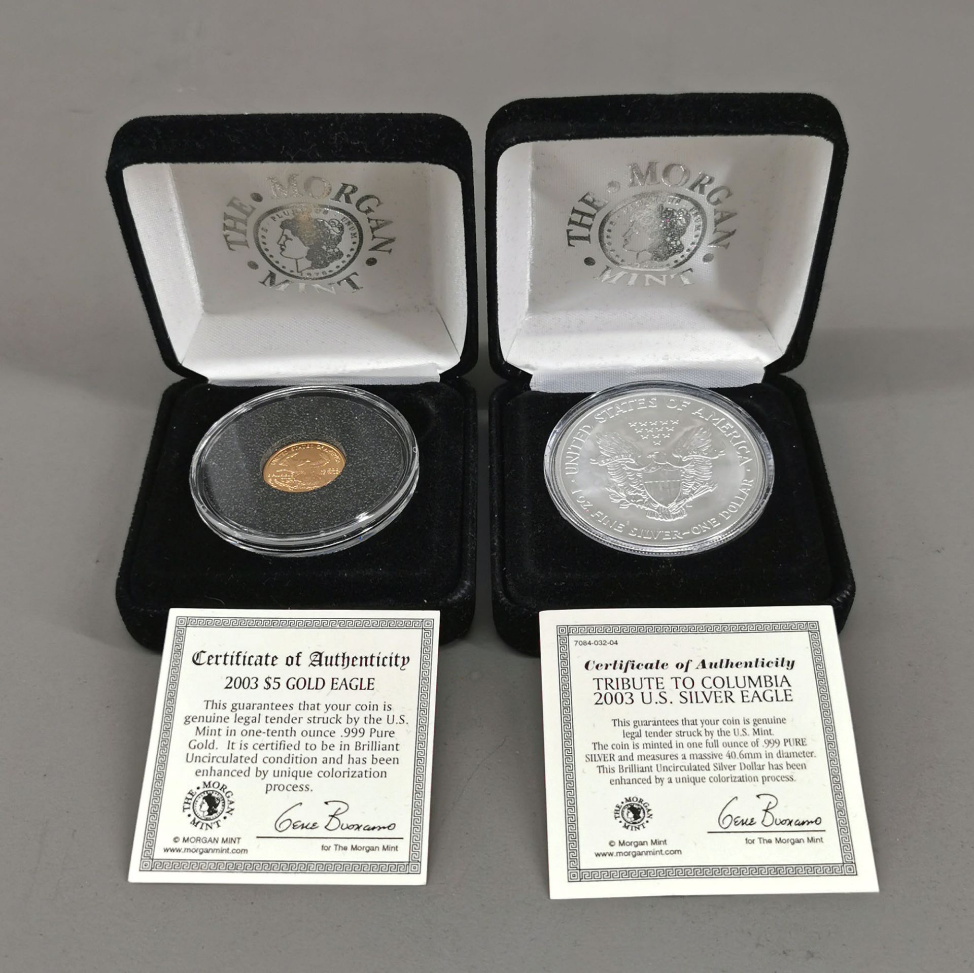 Goldmünze 5 Dollar und Silbermünze 1 Dollar 2003 - Bild 2 aus 4