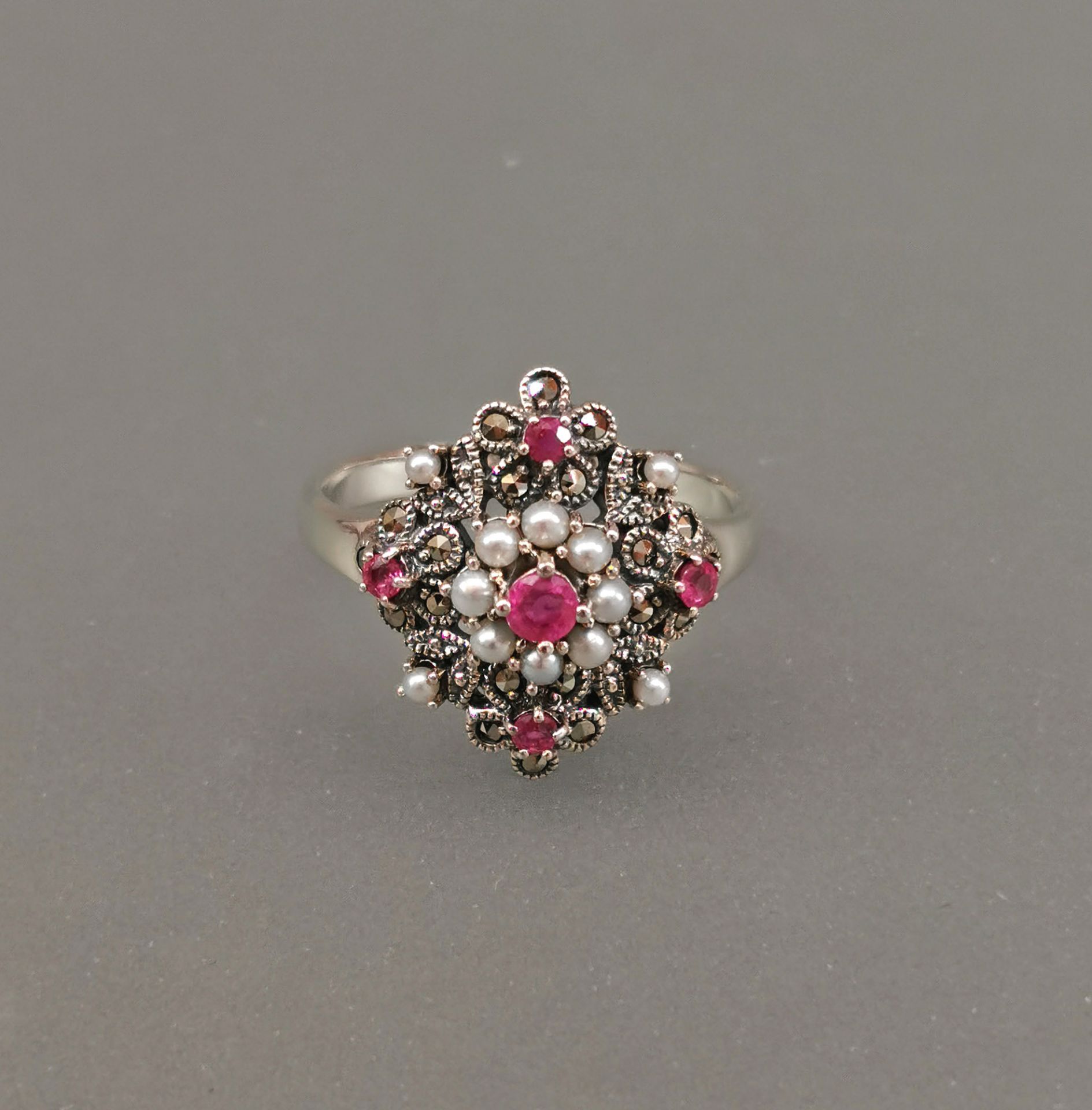 Rubin-Perlen-Ring - Bild 2 aus 4