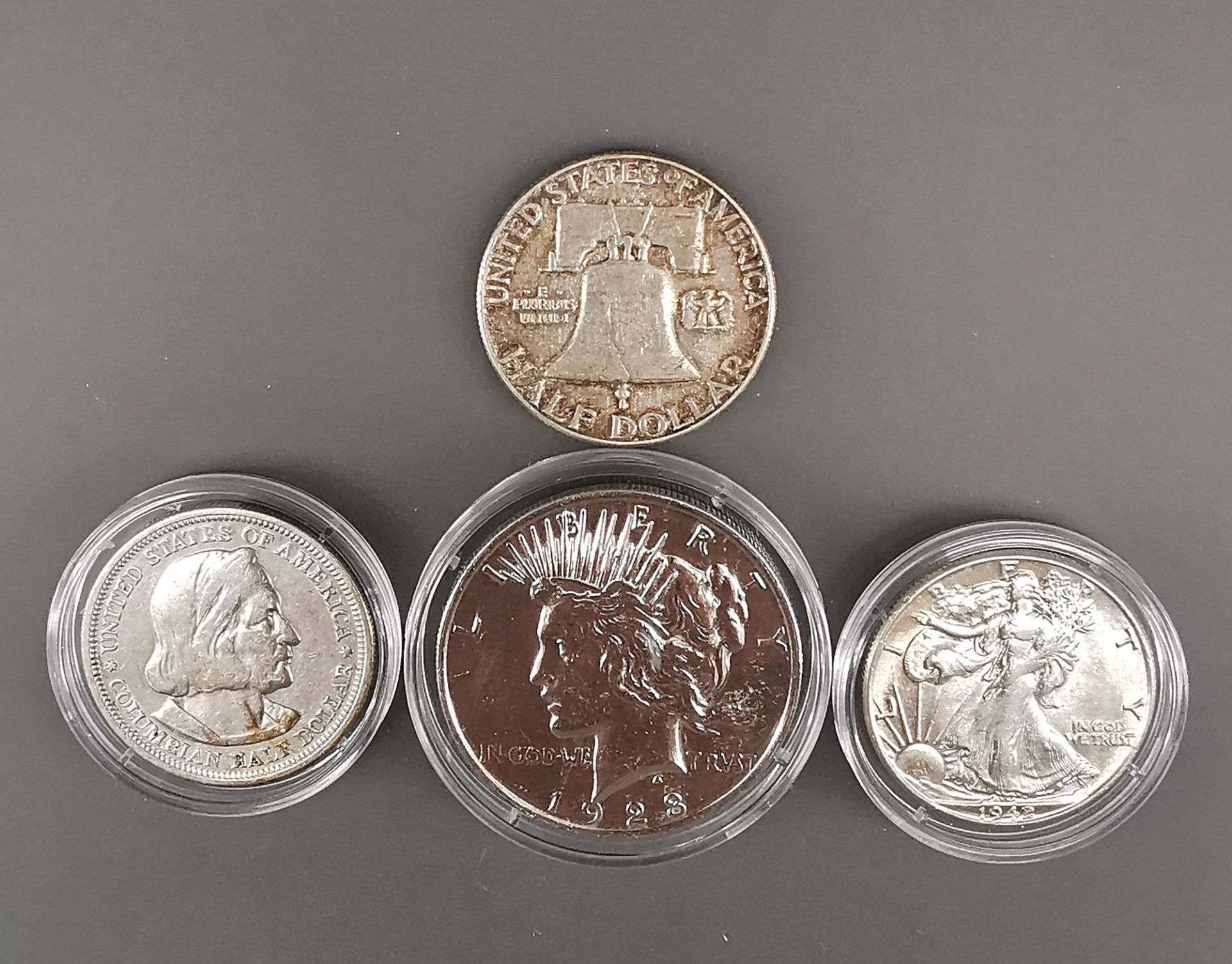 4 Silbermünzen USA