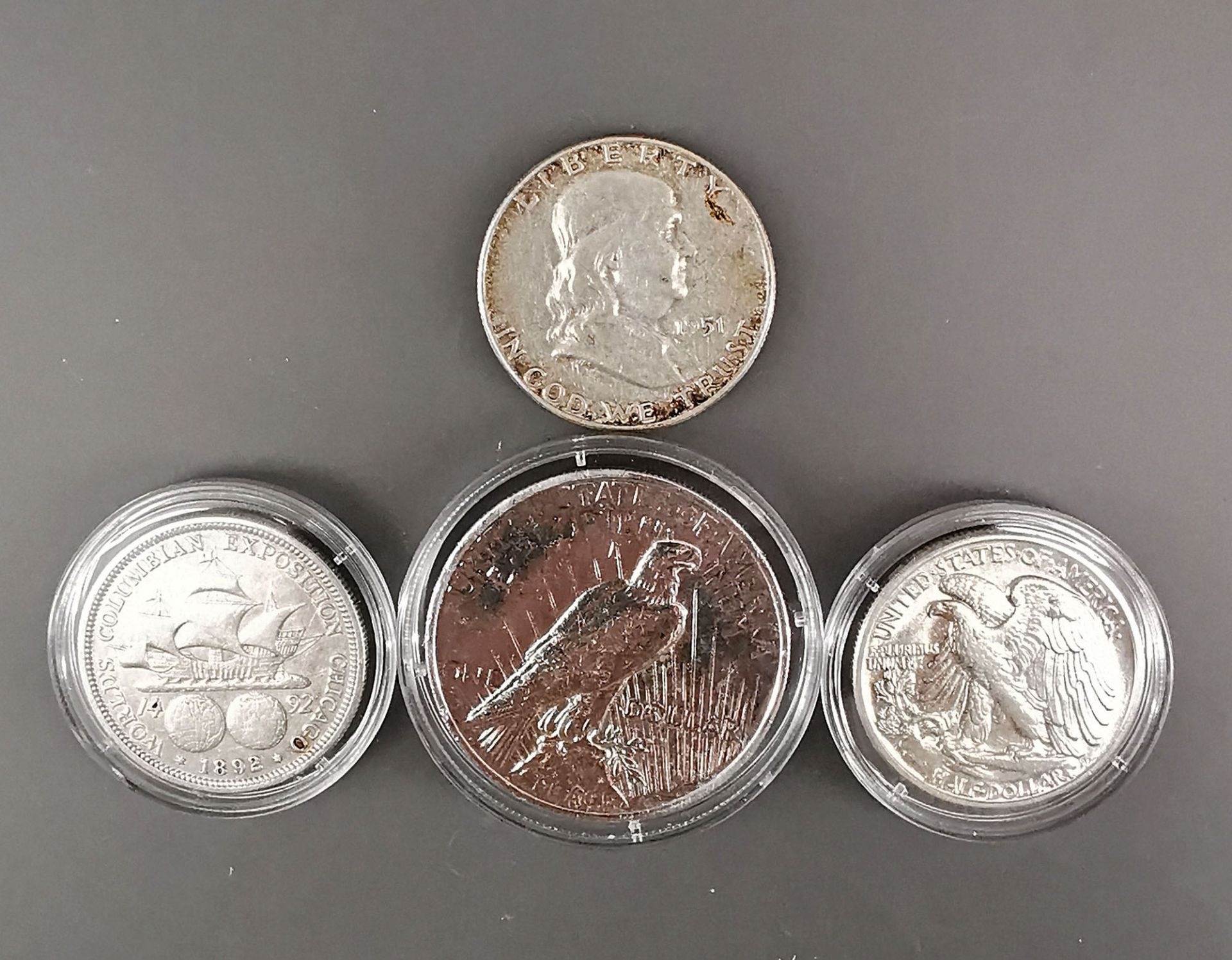 4 Silbermünzen USA - Bild 2 aus 2