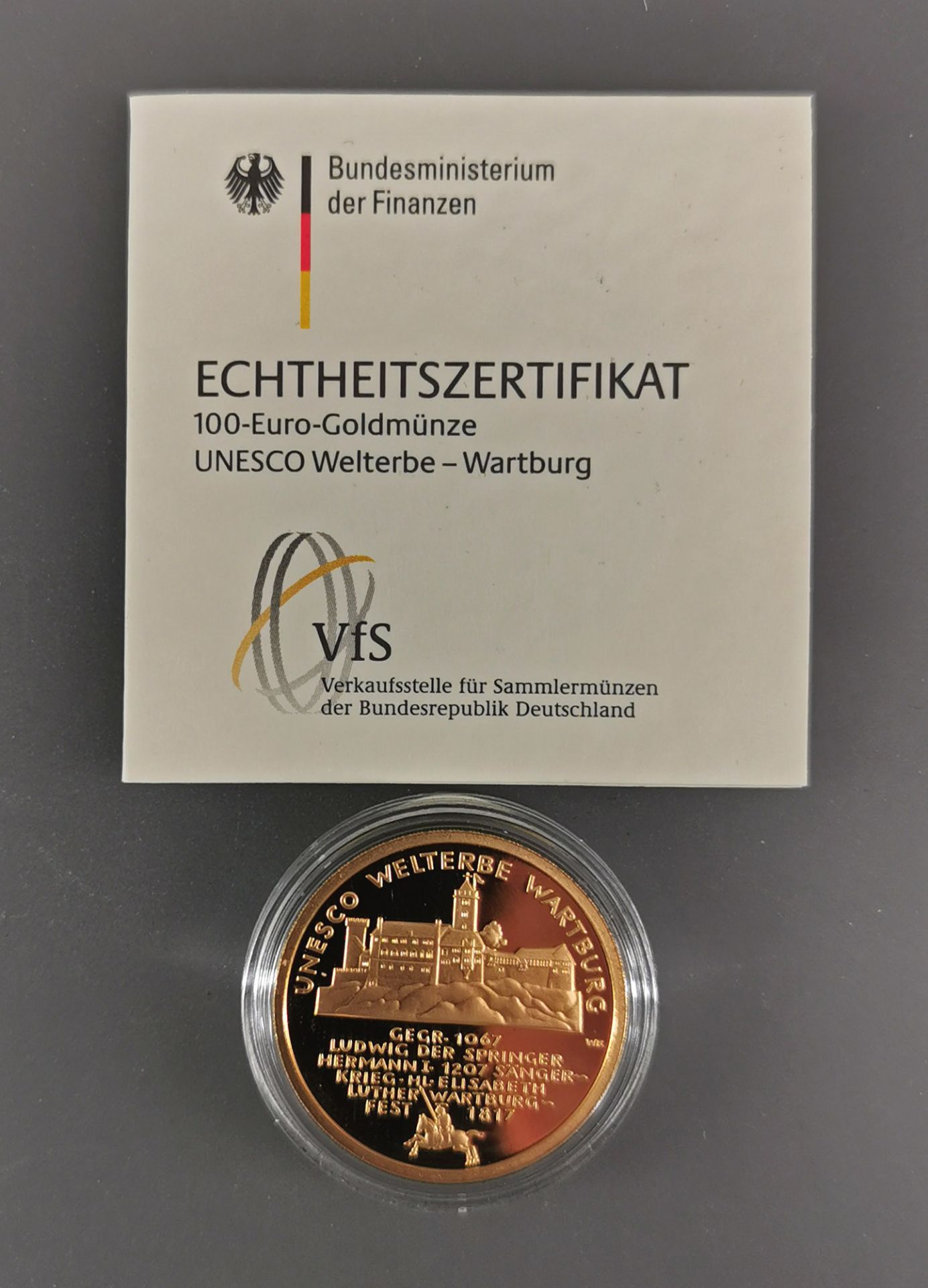 Goldmünze 100 Euro Deutschland 2011 - Bild 2 aus 3