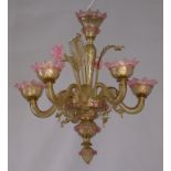 Florale Decken-Lampe Murano