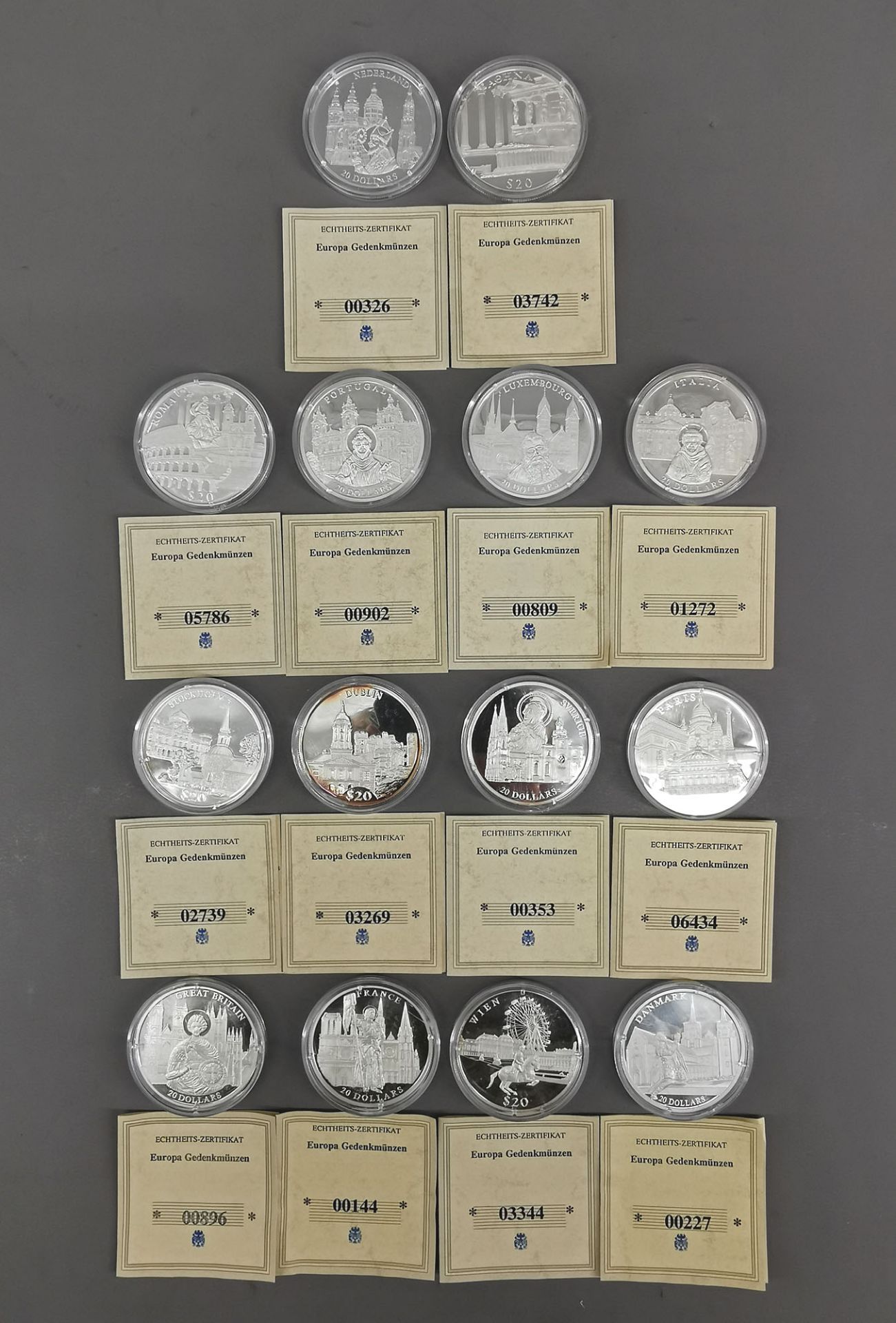 Sammlung Silber-Münzen "Europa Gedenkmünzen"