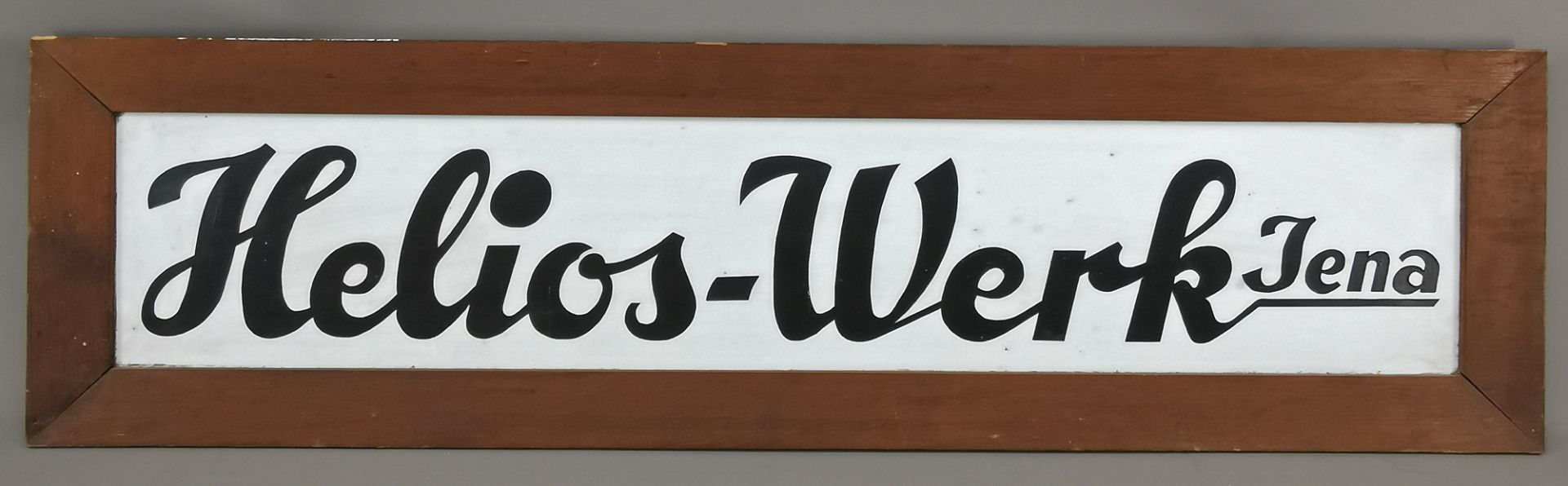 Großes Schild Helios-Werk Jena