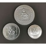 3 Silbermünzen Mexico 1998