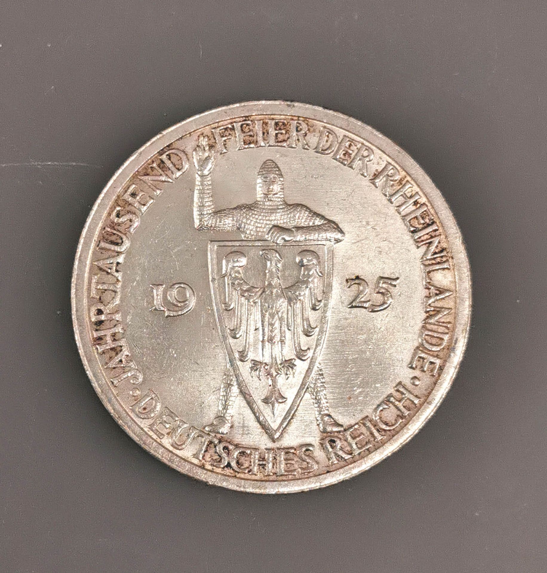 Silber 3 Reichsmark Deutsches Reich 1925 Jahrtausendfeier Rheinland - Bild 3 aus 4