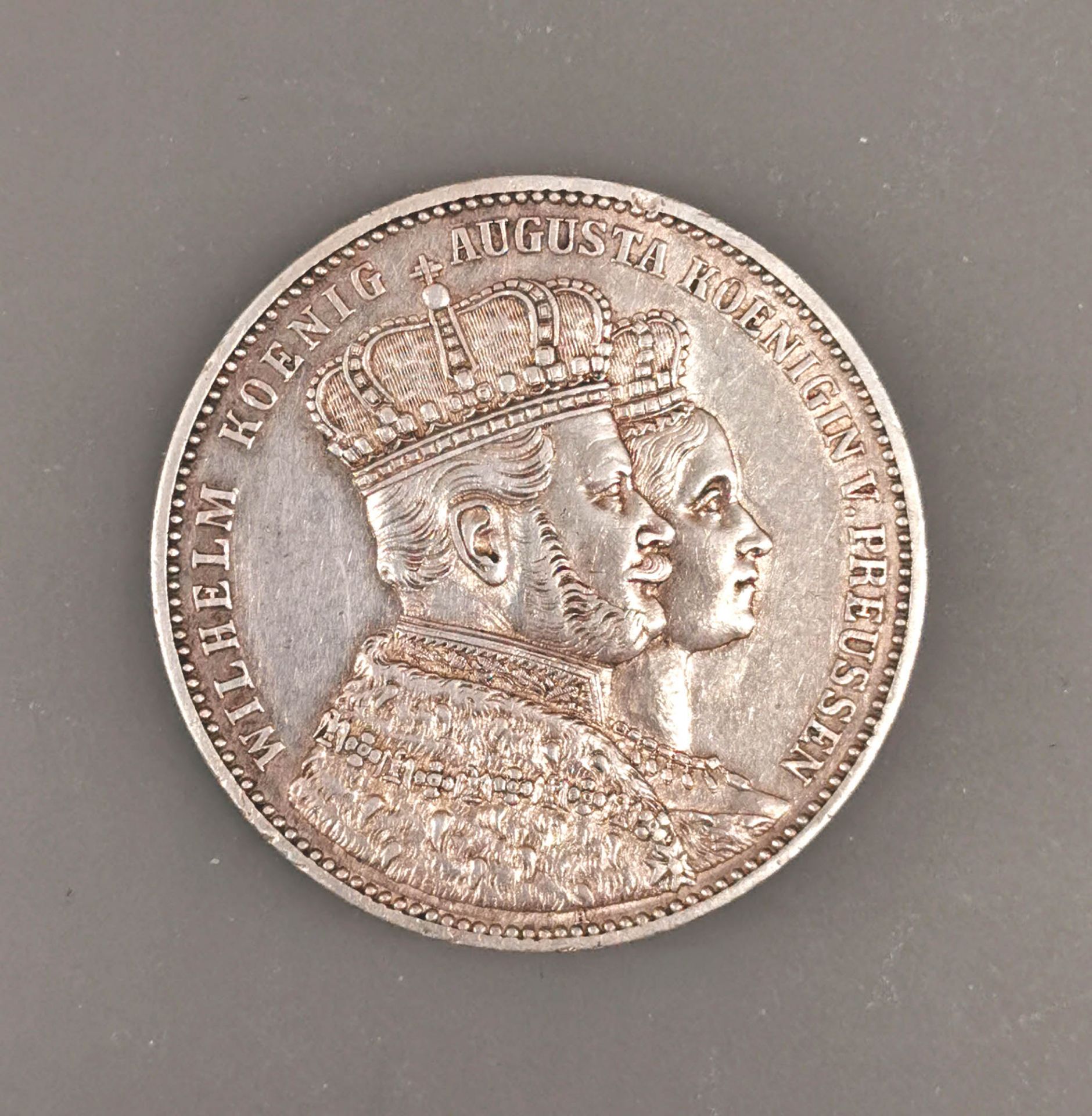 Silbermünze 1 Thaler Kroenungs Thaler Preussen 1861