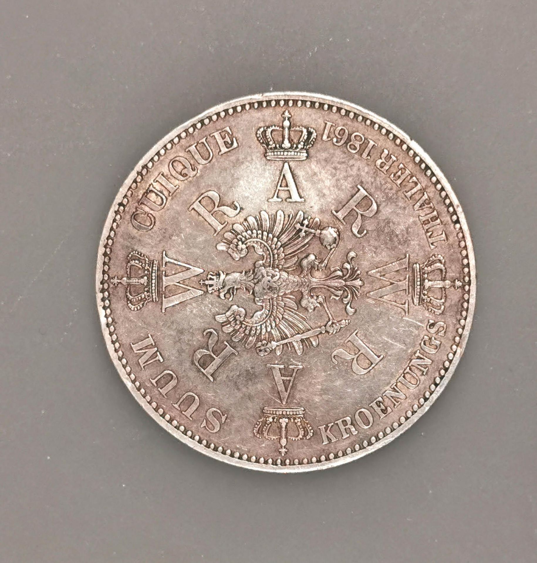 Silbermünze 1 Thaler Kroenungs Thaler Preussen 1861 - Bild 4 aus 4