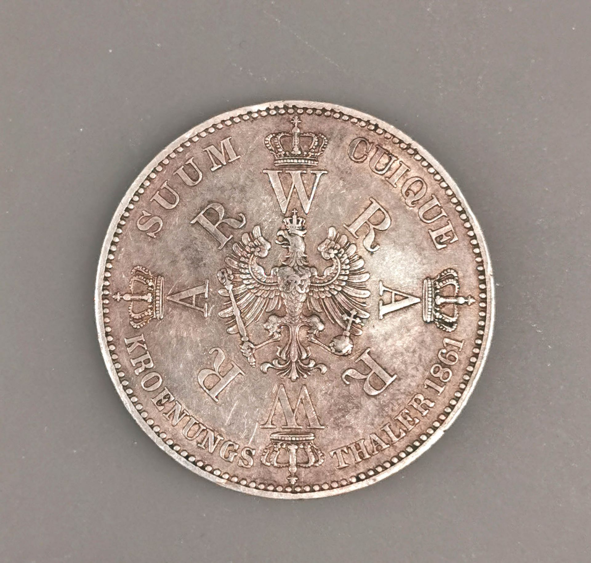 Silbermünze 1 Thaler Kroenungs Thaler Preussen 1861 - Image 3 of 4