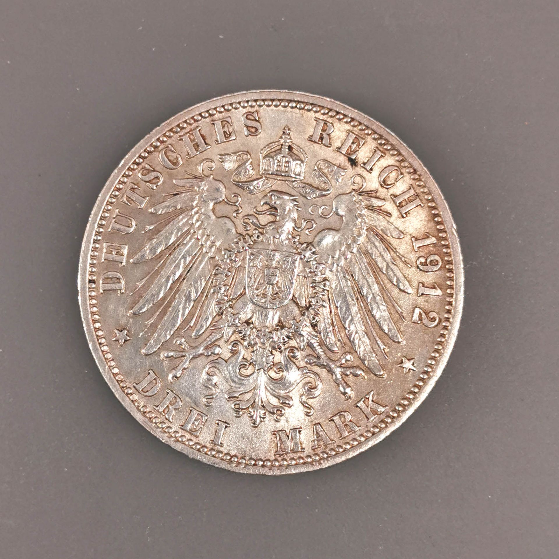 Silbermünze 3 Mark Bayern 1912 Deutsches Reich - Image 3 of 6