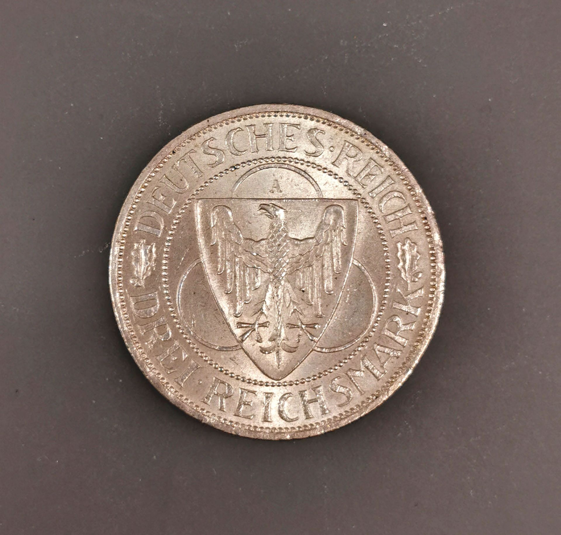 Silbermünze 3 Reichsmark Deutsches Reich 1930 Rheinlandräumung - Bild 3 aus 4