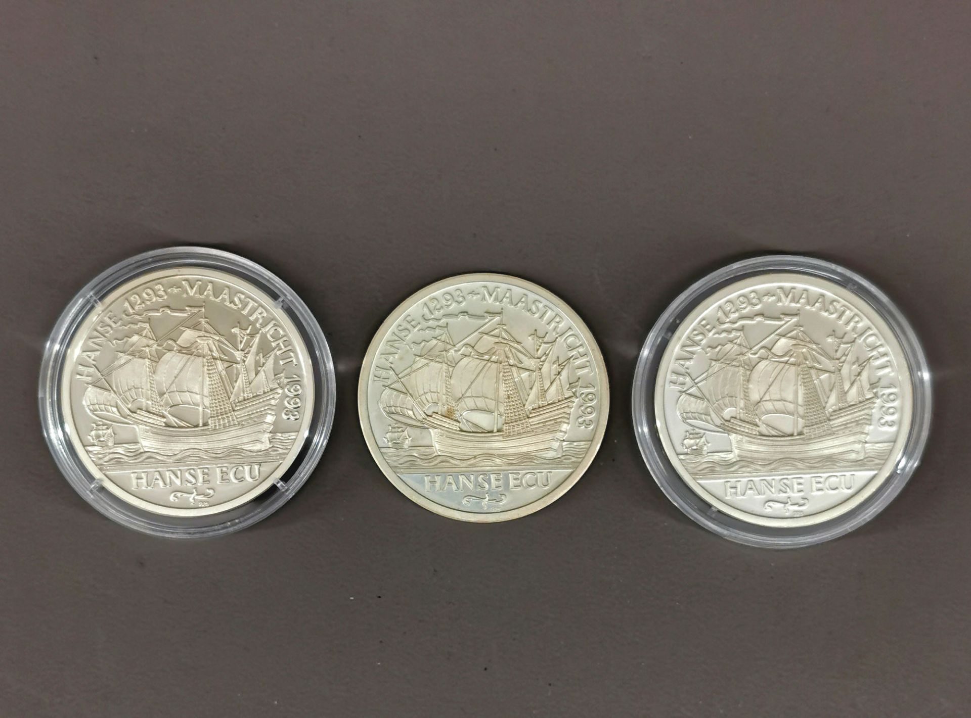3 Silber-Medaillen Hanse 1293-1993 - Image 3 of 4