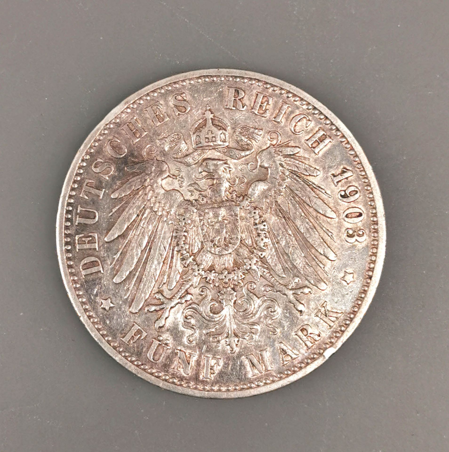 Silbermünze 5 Mark Preussen 1903 Deutsches Reich - Image 3 of 4