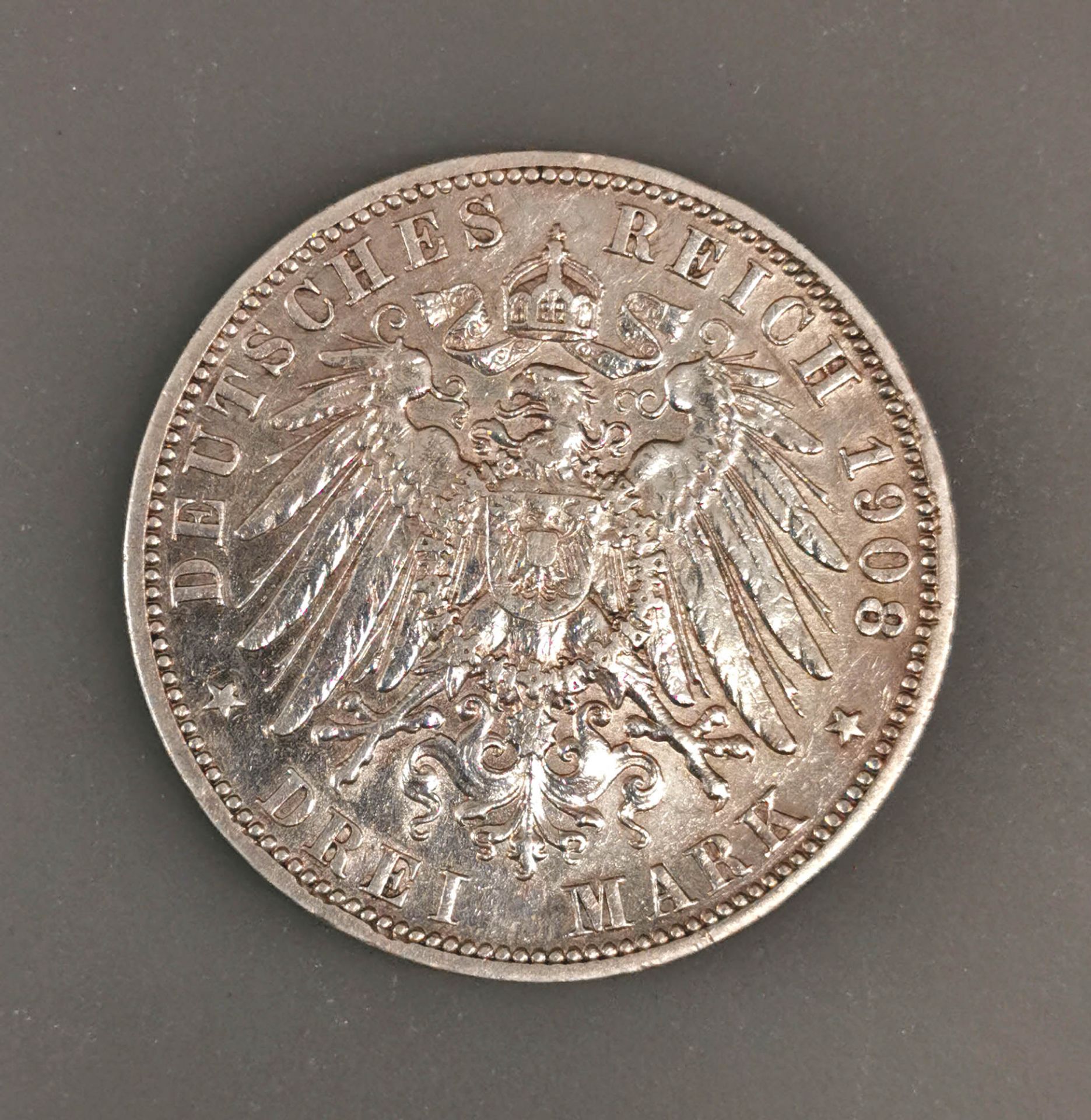 Silbermünze 3 Mark Preussen 1908 Deutsches Reich - Image 3 of 4