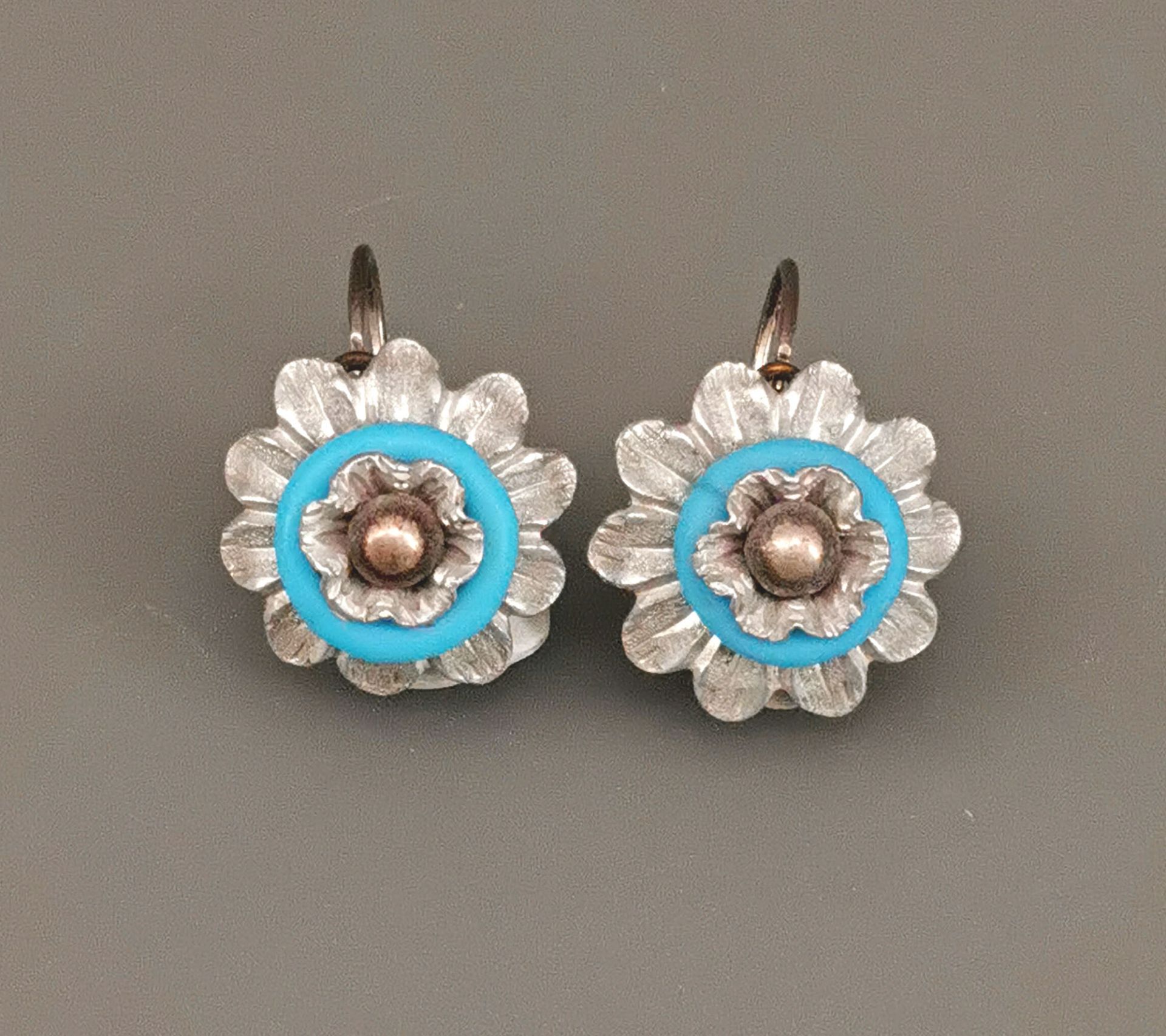 Ohrringe Biedermeier Türkisblumen