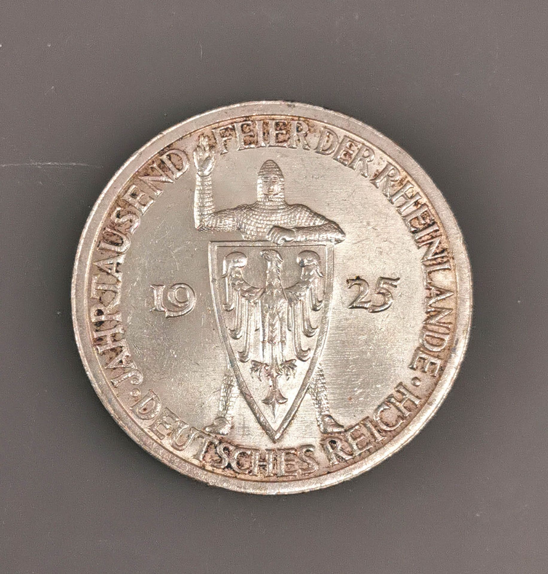 Silber 3 Reichsmark Deutsches Reich 1925 Jahrtausendfeier Rheinland - Bild 4 aus 4