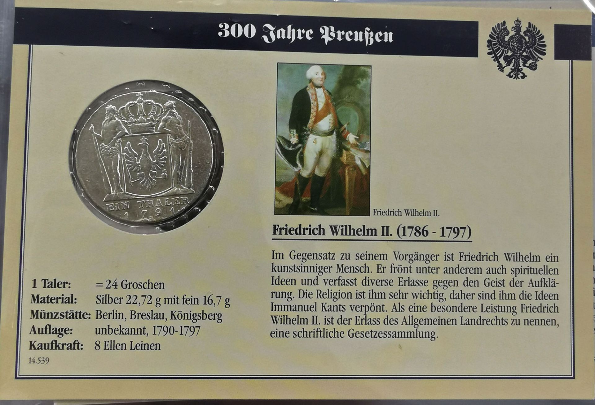 Komplett-Sammlung Münzen "300 Jahre Preussen" - Bild 5 aus 10