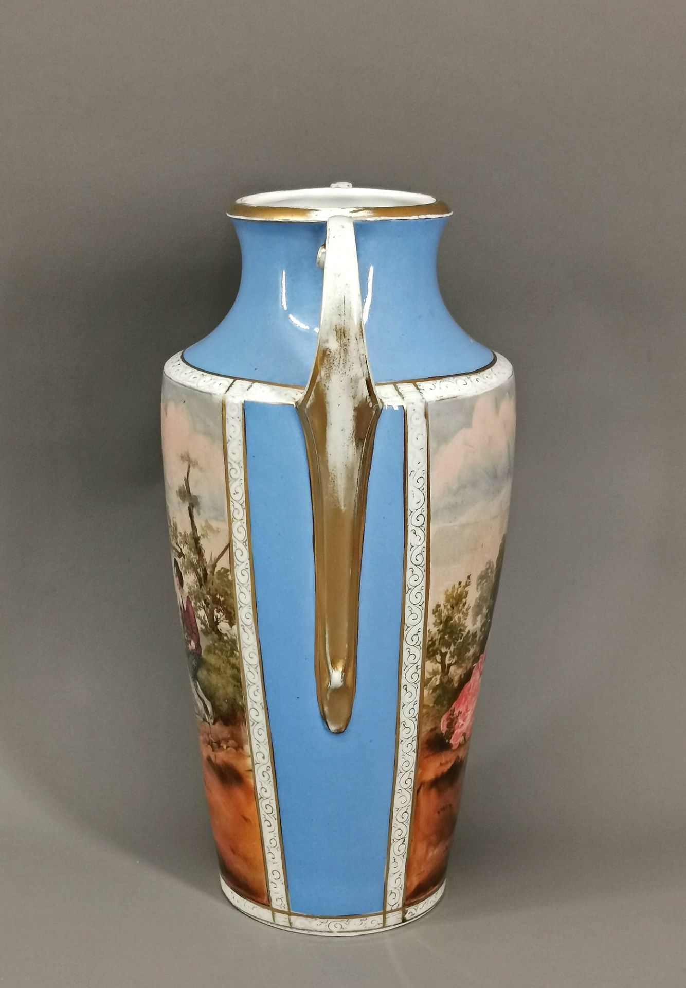 Vase Jugendstil Watteauszene - Image 4 of 5