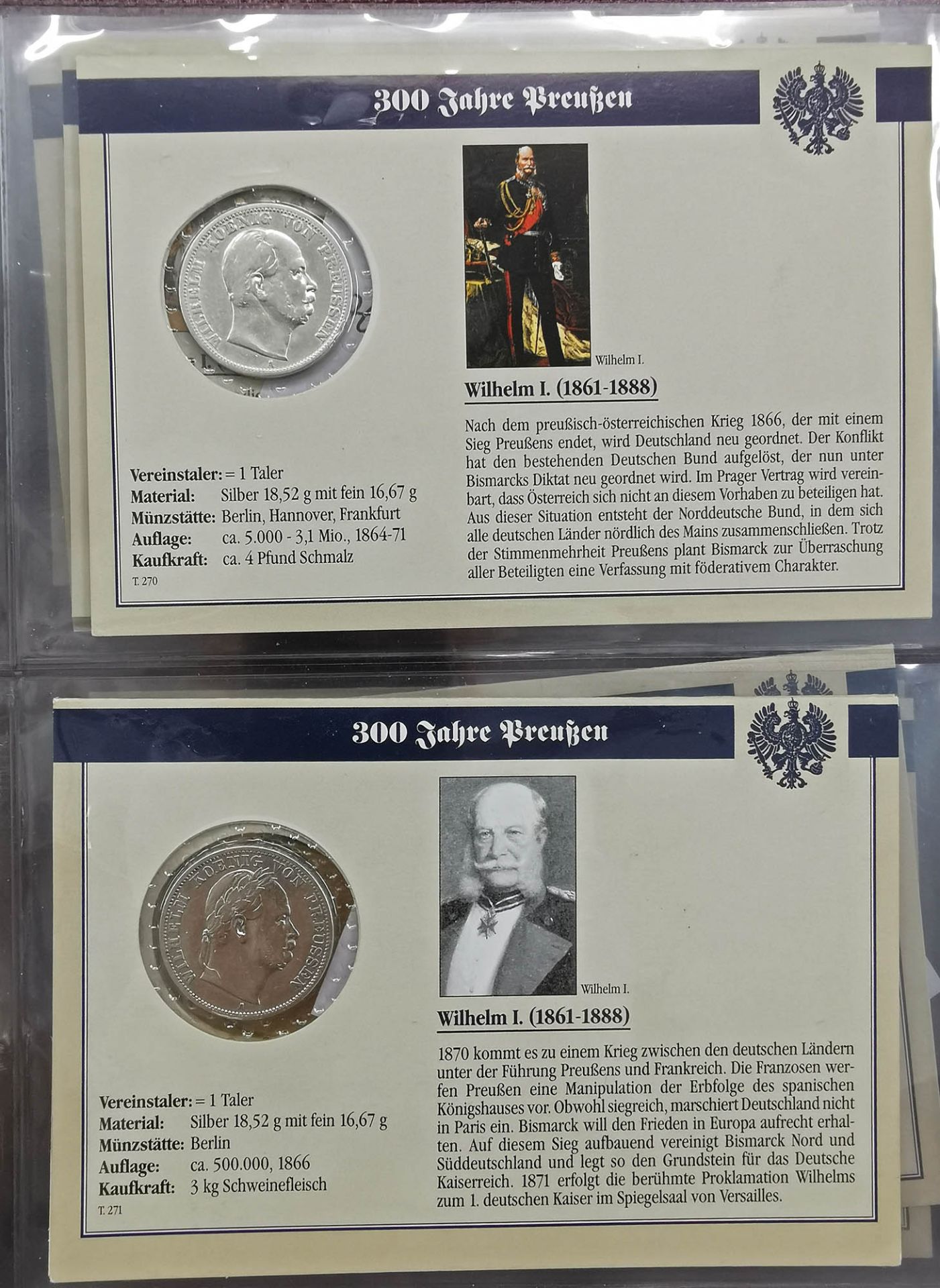 Komplett-Sammlung Münzen "300 Jahre Preussen" - Bild 8 aus 10