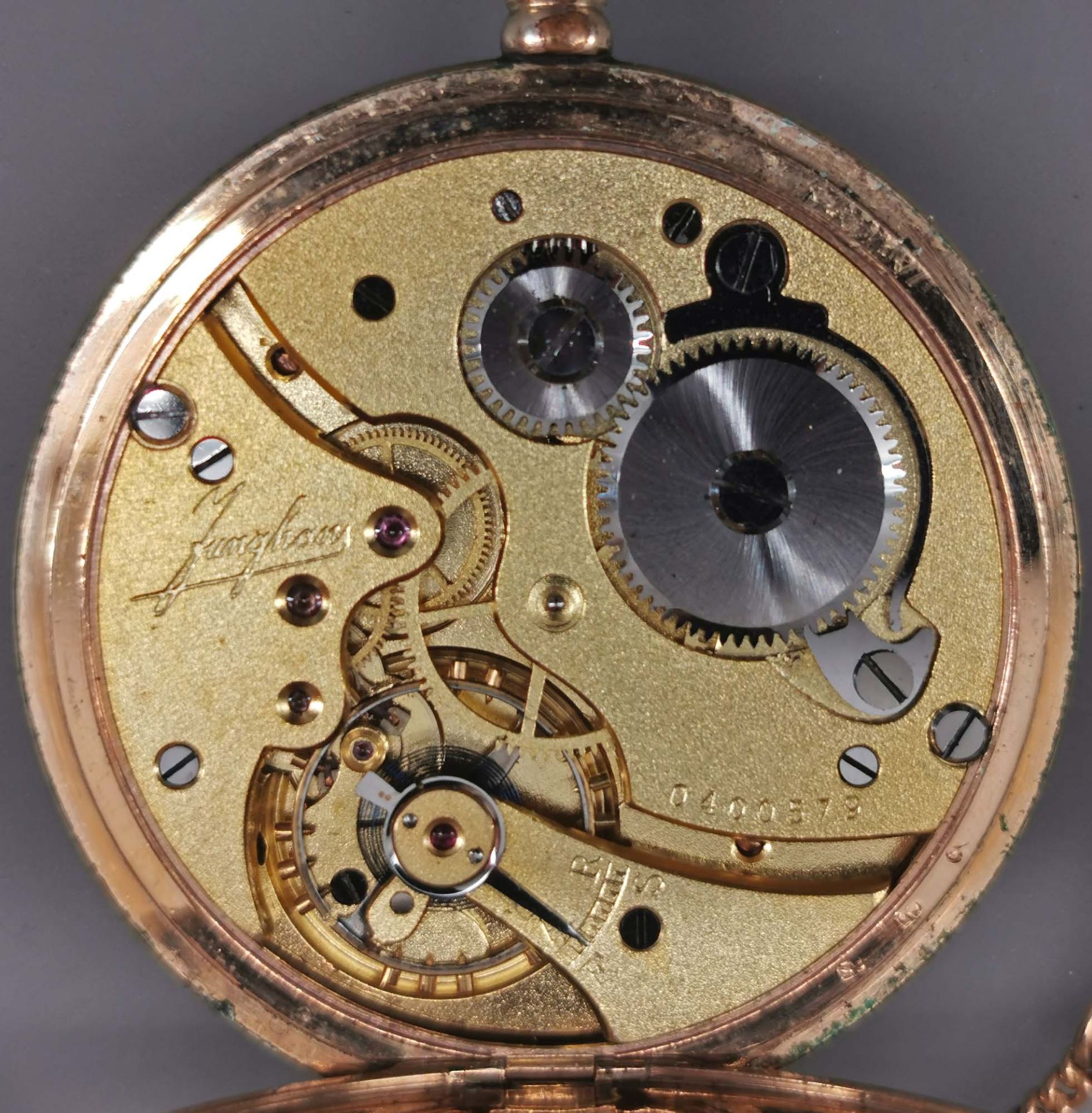 Vergoldete Savonette Sprungdeckel-Taschenuhr Junghans - Bild 6 aus 6