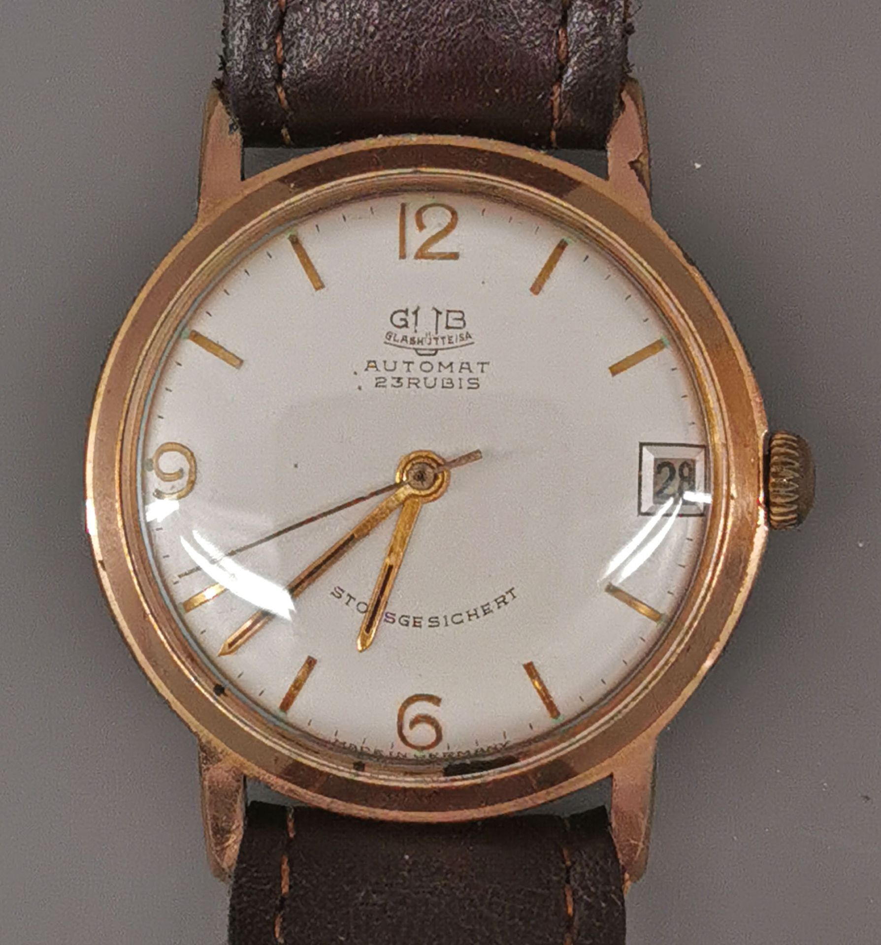 Herren-Armbanduhr Glashütte Automat Kaliber 67.1 Vintage - Image 2 of 4