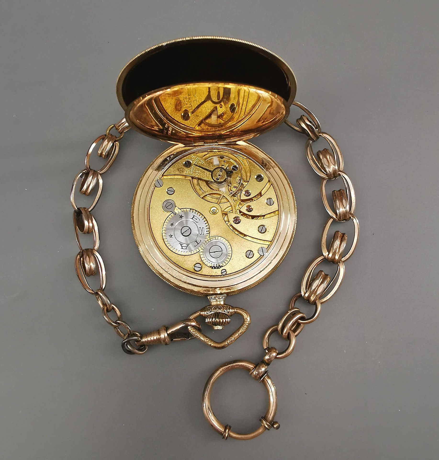 Vergoldete Savonette Sprungdeckel-Taschenuhr um 1920 - Image 4 of 6