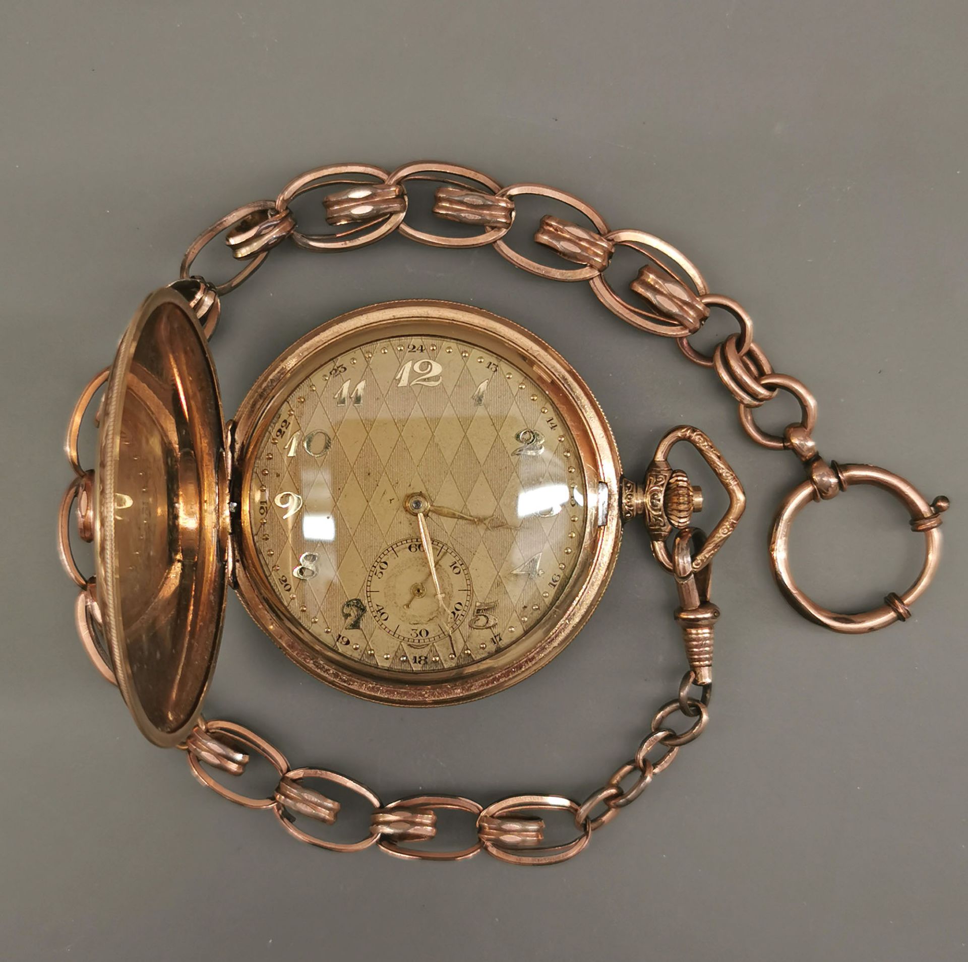 Vergoldete Savonette Sprungdeckel-Taschenuhr um 1920 - Image 2 of 6