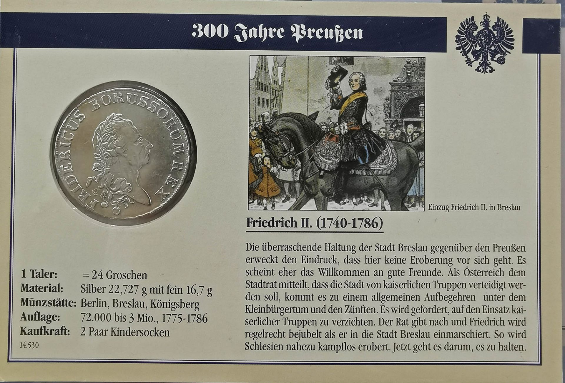 Komplett-Sammlung Münzen "300 Jahre Preussen"  - Bild 4 aus 10