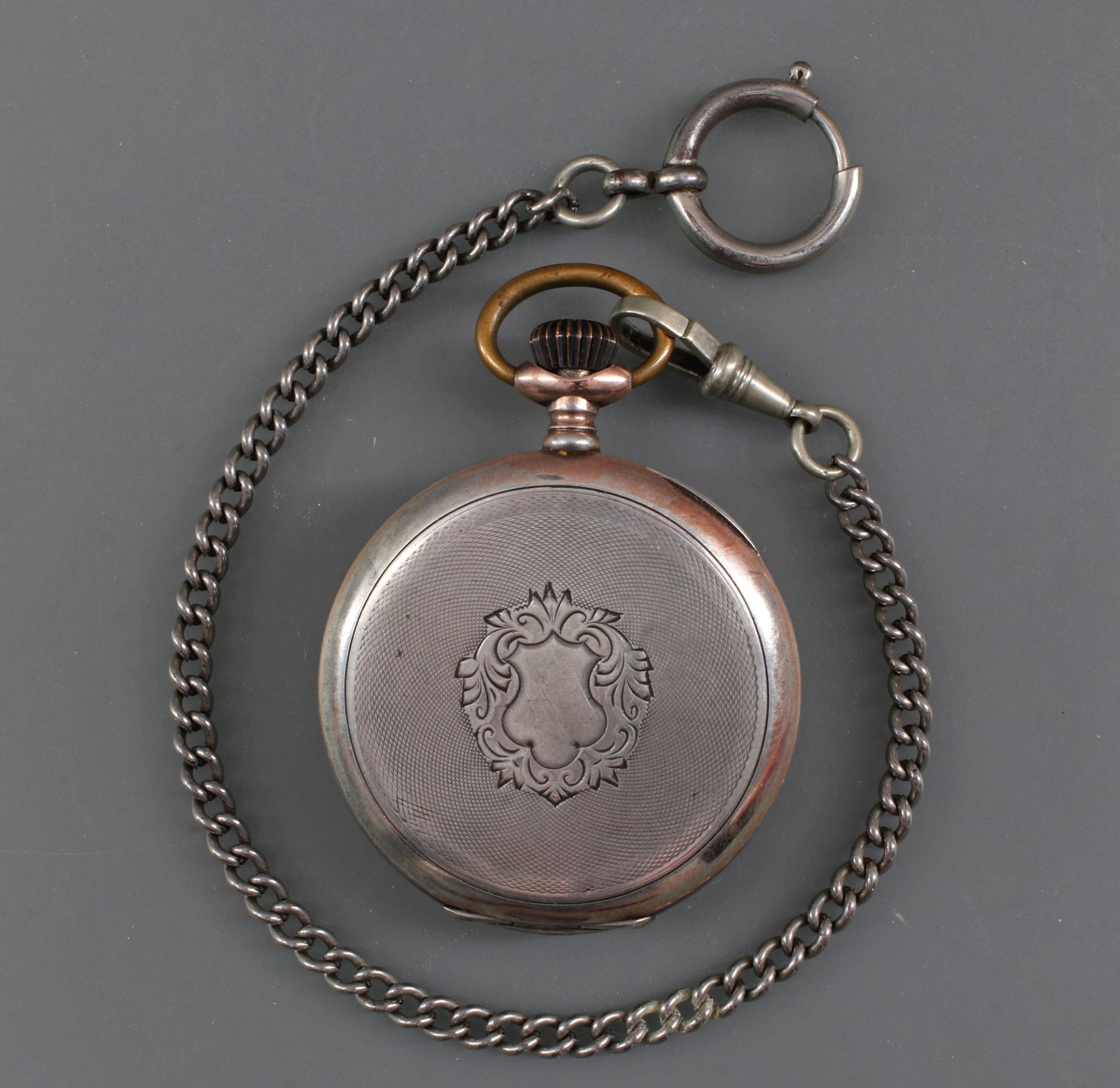 Silberne Herren-Taschenuhr um 1900 - Image 2 of 6