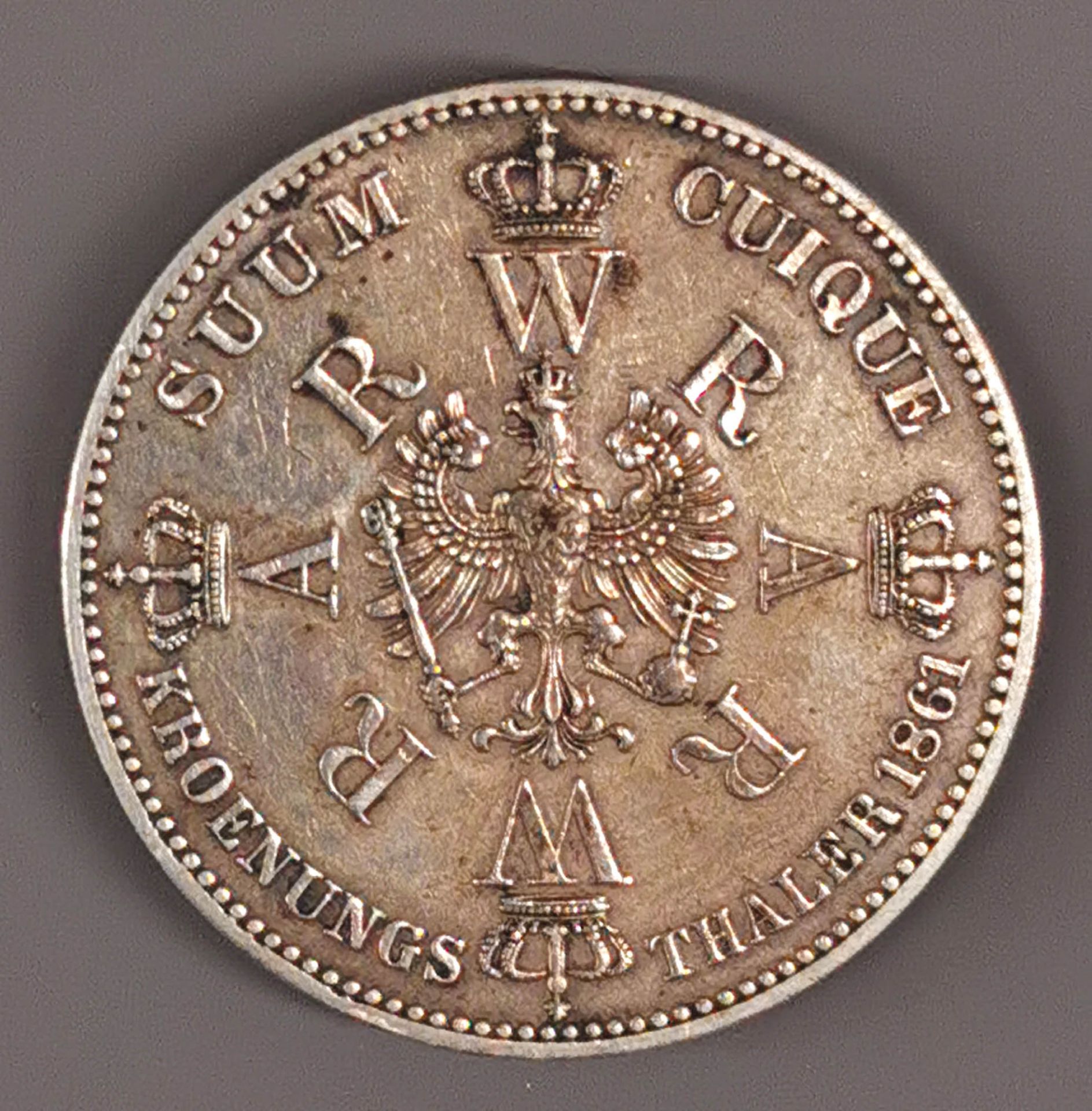 Silbermünze 1 Thaler Kroenungs Thaler Preussen 1861 - Image 2 of 2