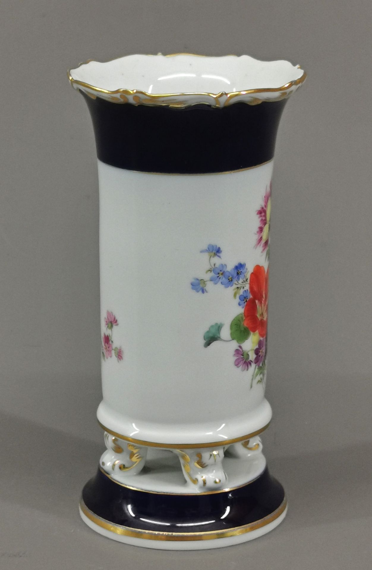 Vase Meissen Kobalt Goldrand - Image 5 of 7