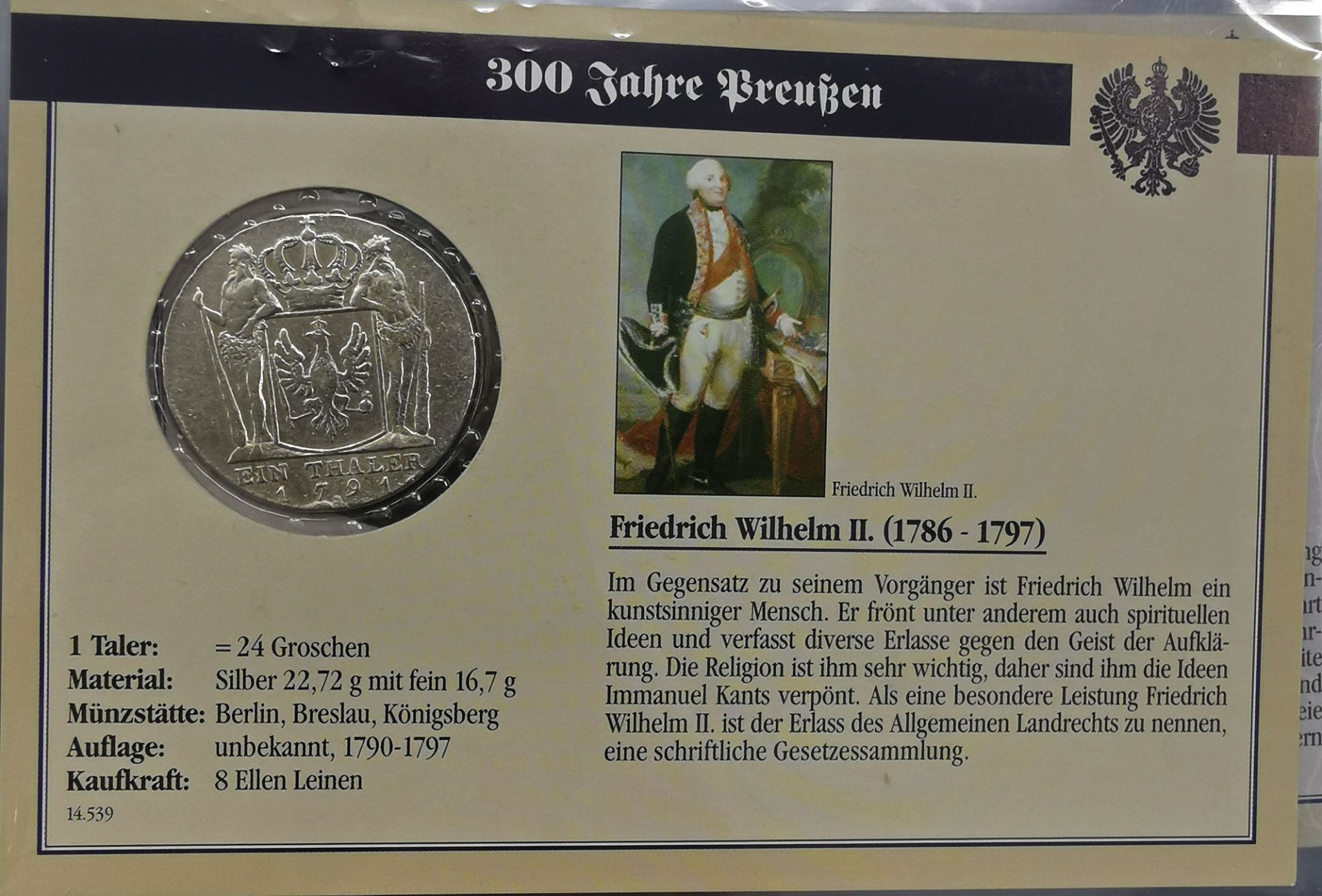 Komplett-Sammlung Münzen "300 Jahre Preussen"  - Bild 6 aus 10