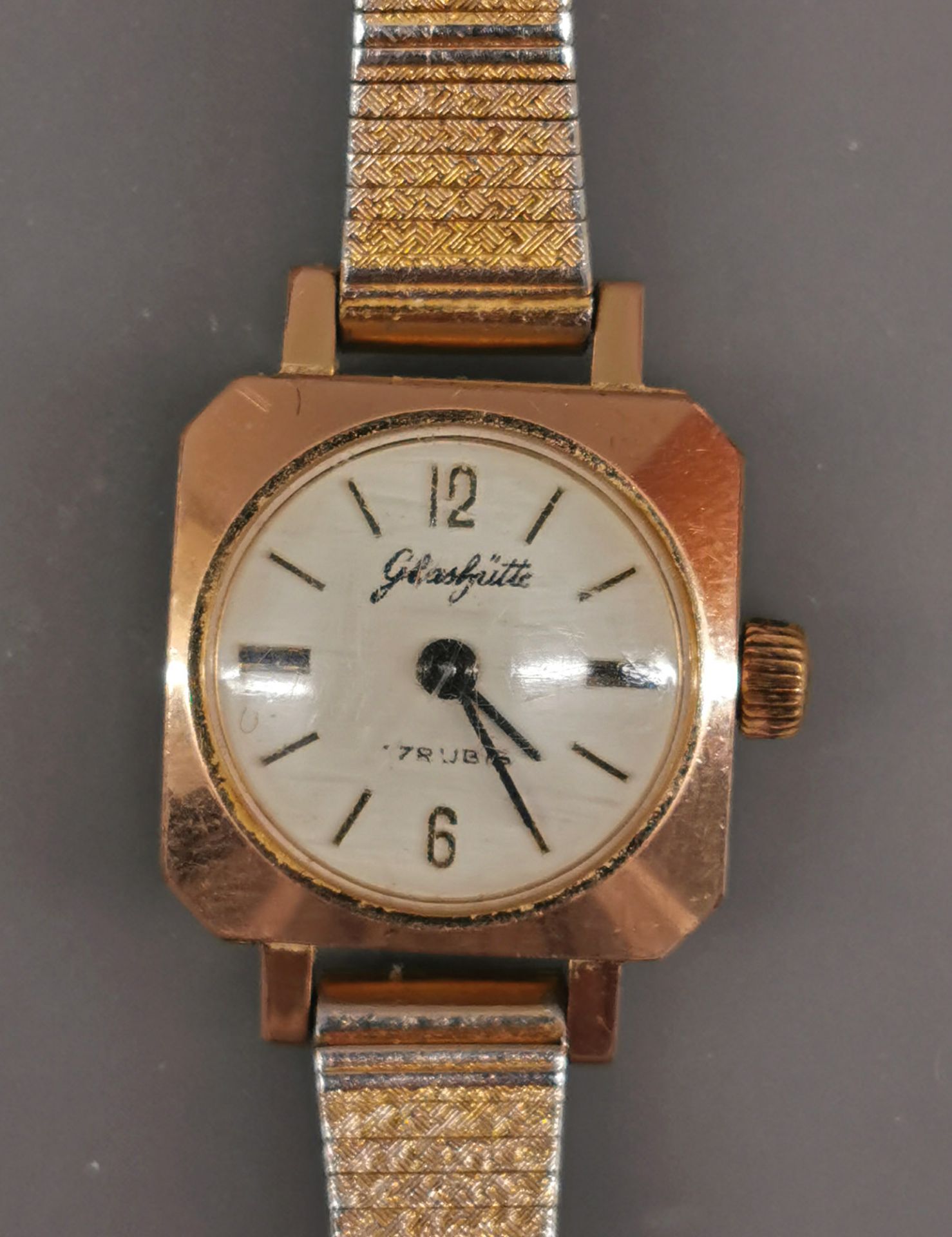 Goldene Damen-Armbanduhr Glashütte - Image 2 of 3