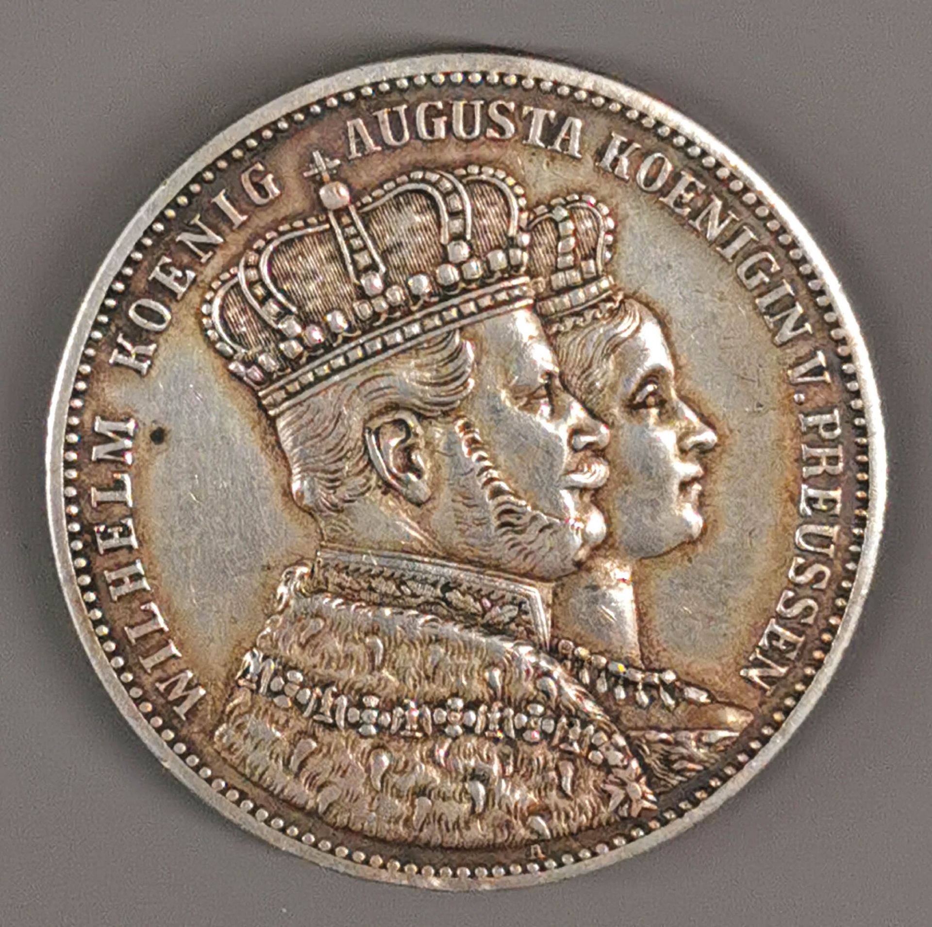 Silbermünze 1 Thaler Kroenungs Thaler Preussen 1861