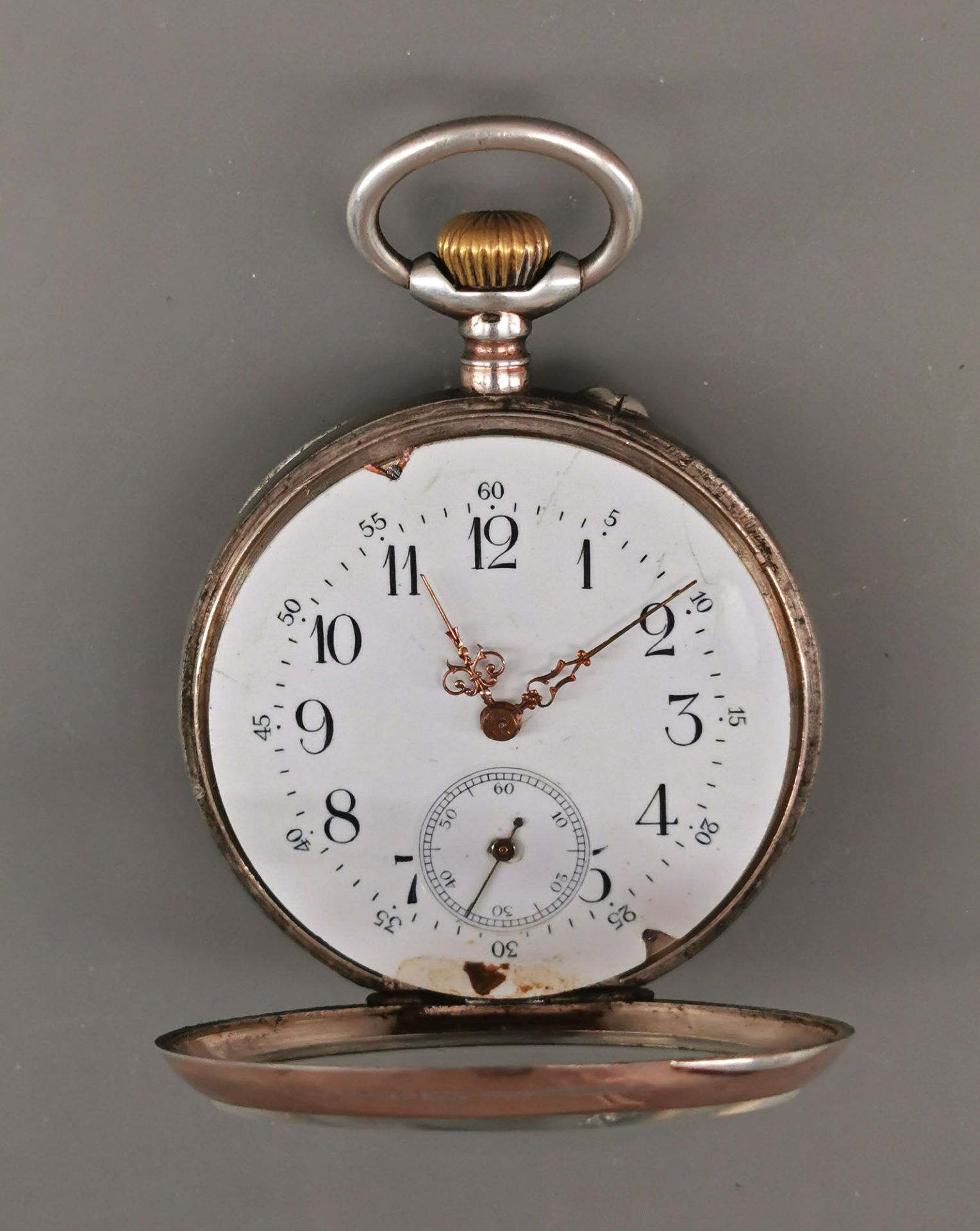 Silberne Herren-Taschenuhr um 1900 - Bild 3 aus 7